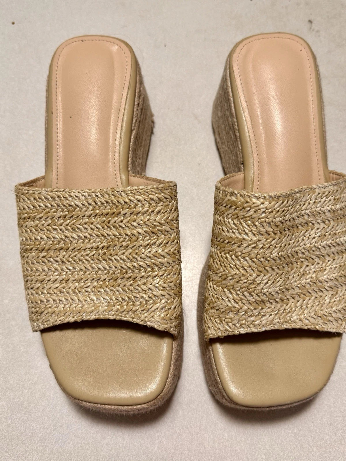 EQAUDES Platform Slip on Espadrille Sandals for Women Wedges Slides Bohemia S...