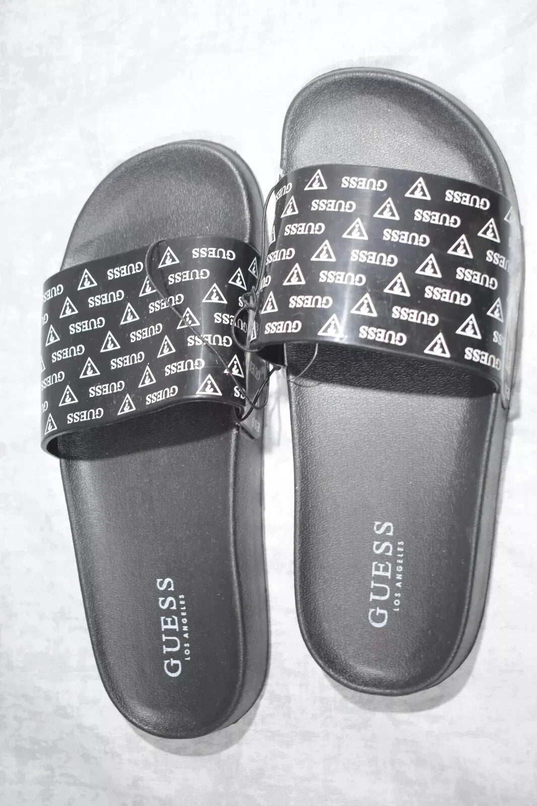 Guess Black Logo Slide Sandals, Size 7.5, Comfortable Slip-On Style