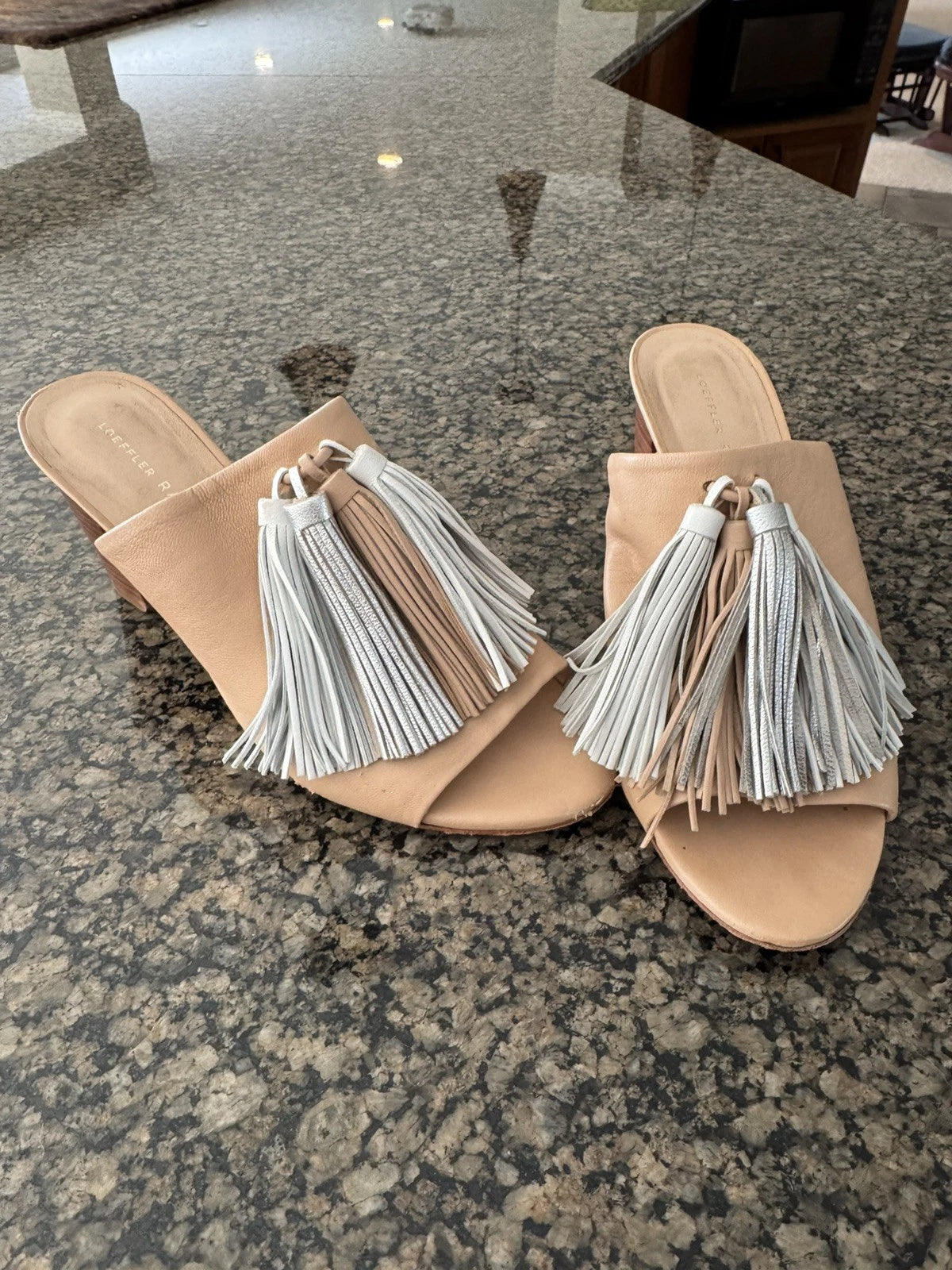 Loeffler Randall Cleo Tassel Mule Slides Shoes Women’s Size 6.5B