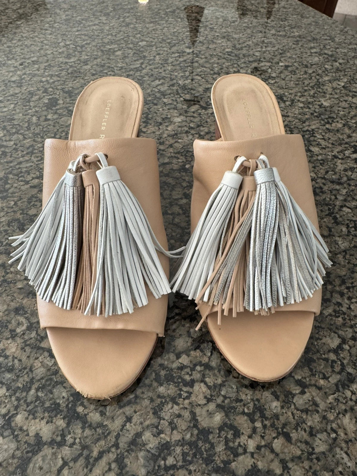 Loeffler Randall Cleo Tassel Mule Slides Shoes Women’s Size 6.5B