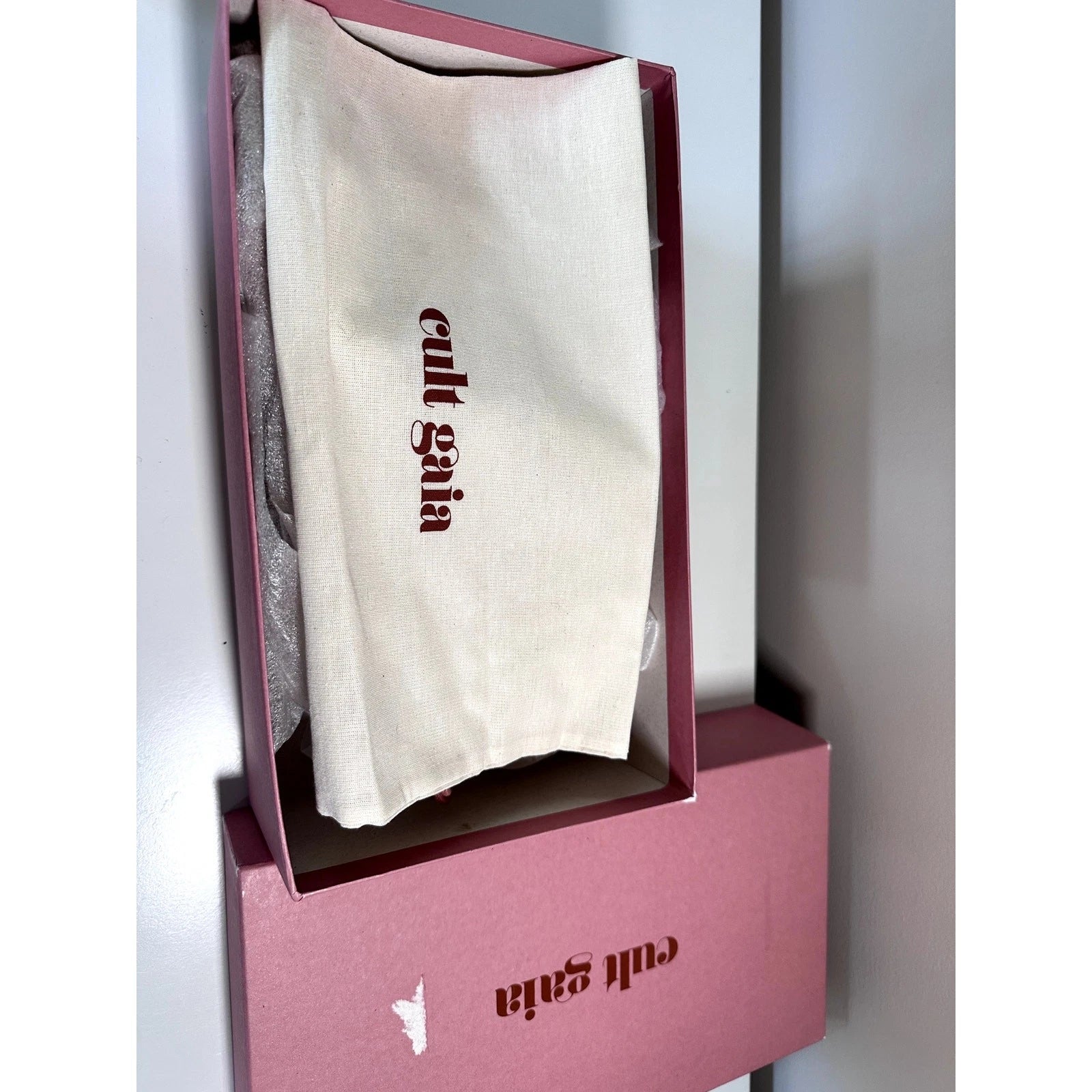 $428 Cult Gaia Jila Sandals Sphere Heel in Natural Open Toe Slide Style Sz 6 NEW