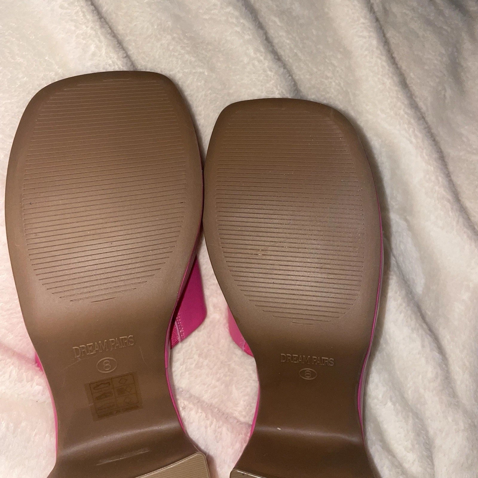 Dream Pair Pink Chunky Block Platform Heel Slide Mules Y2K Style Sandals Size 8