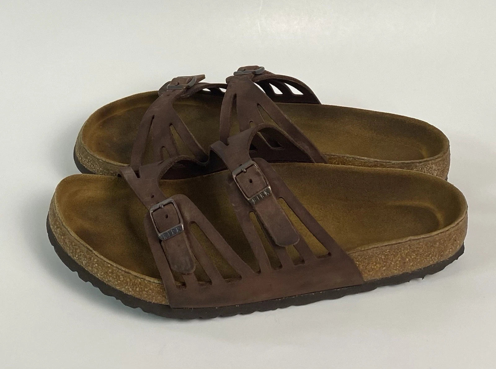 Birkenstock Granada Brown Leather Soft Footbed Sandals Size 40 US W9 M7