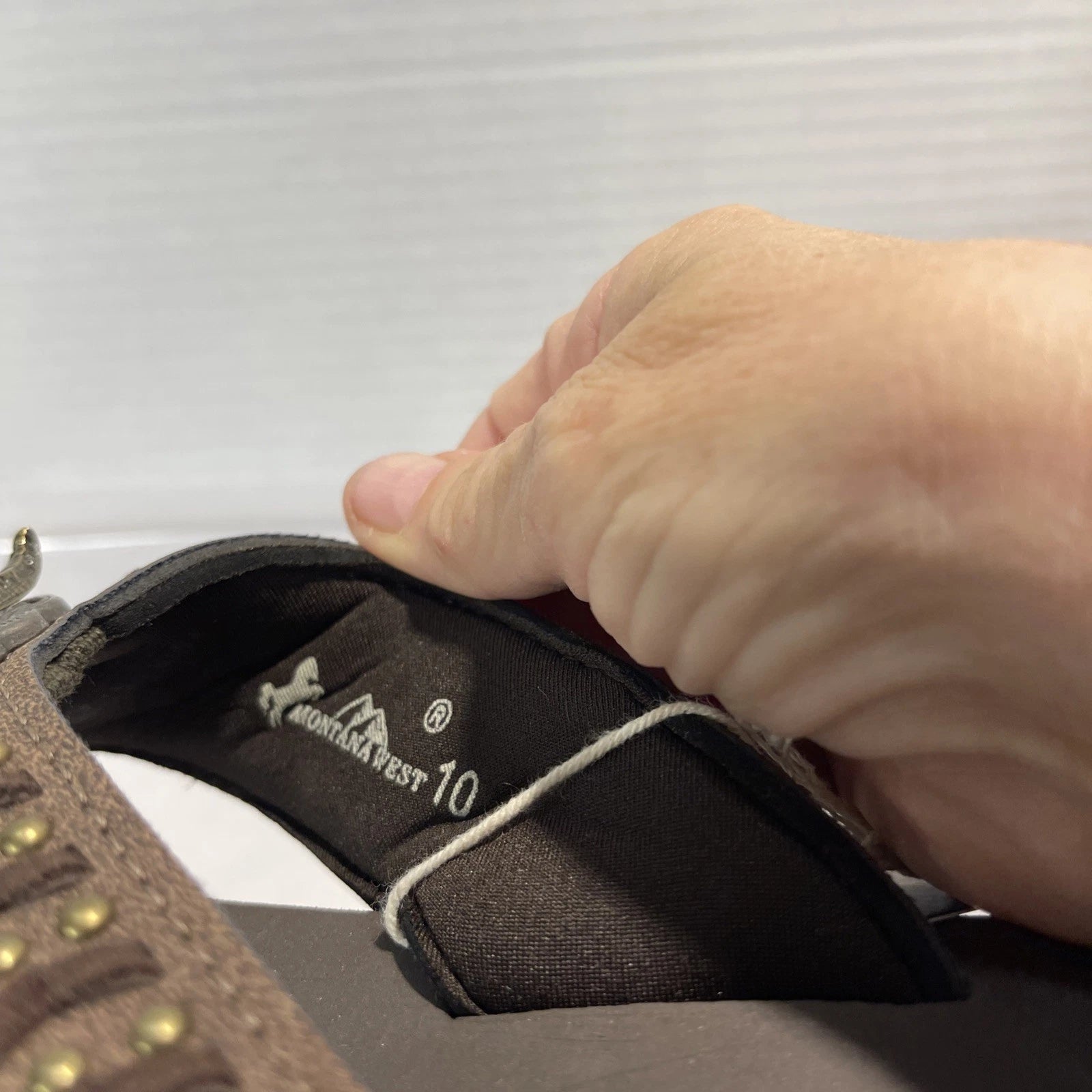 Montana West Silver/Bronze Longhorn&Bronze Stud Western Style Wedge Sandals Sz10