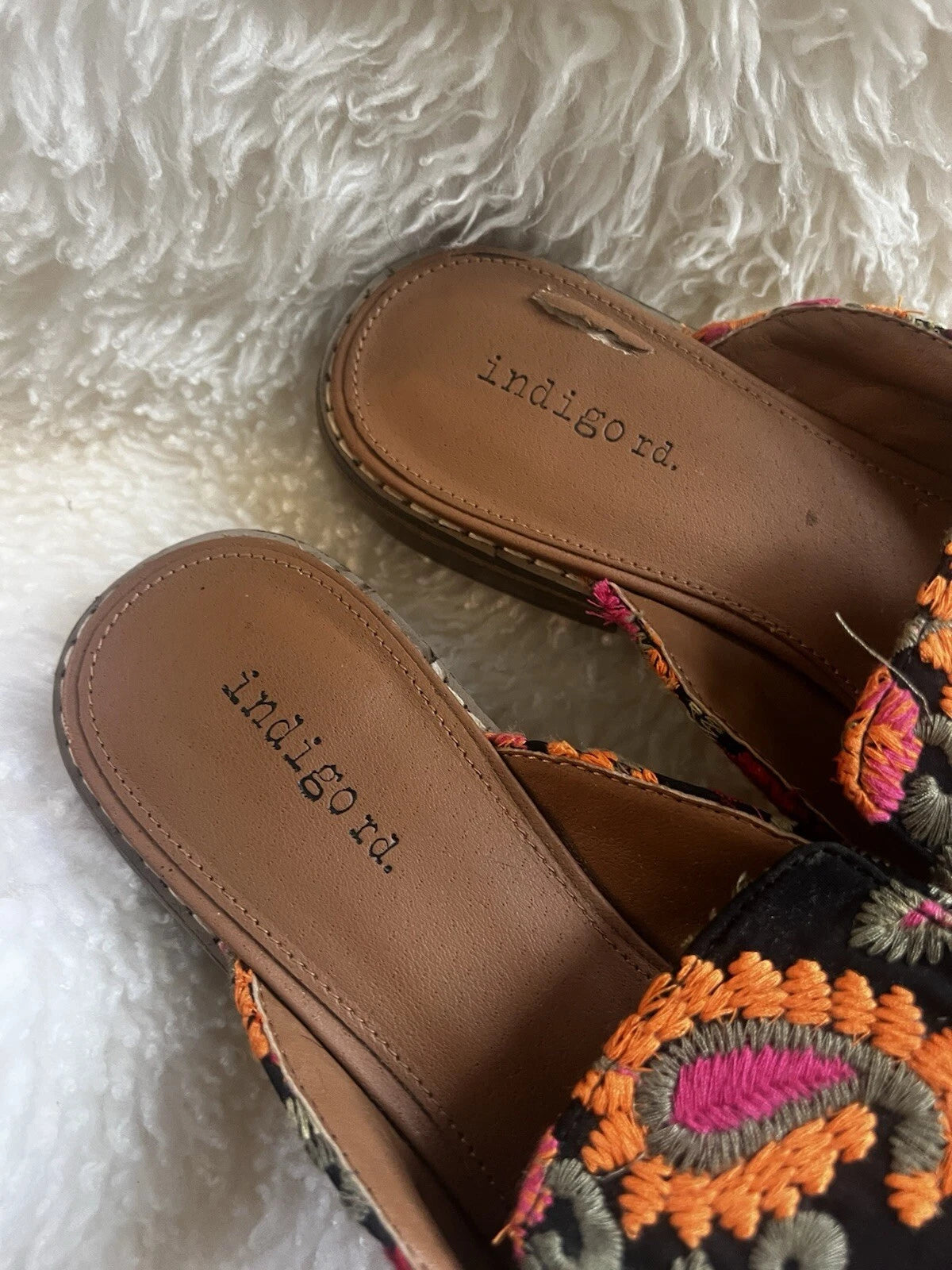 Indigo Rd. Hayze Mule Floral Embroidered Slip On Sandals Women’s Size 8.5