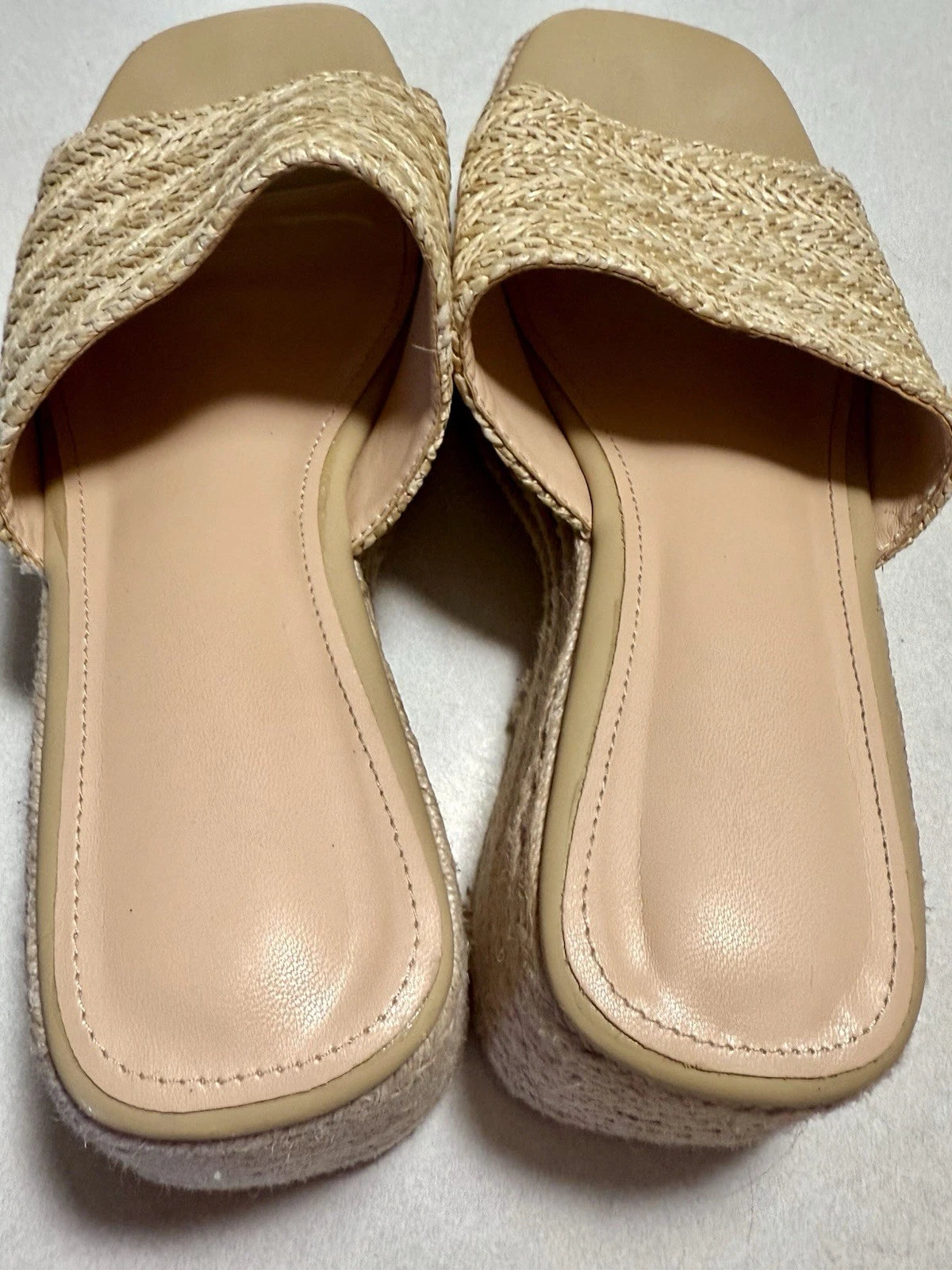 EQAUDES Platform Slip on Espadrille Sandals for Women Wedges Slides Bohemia S...