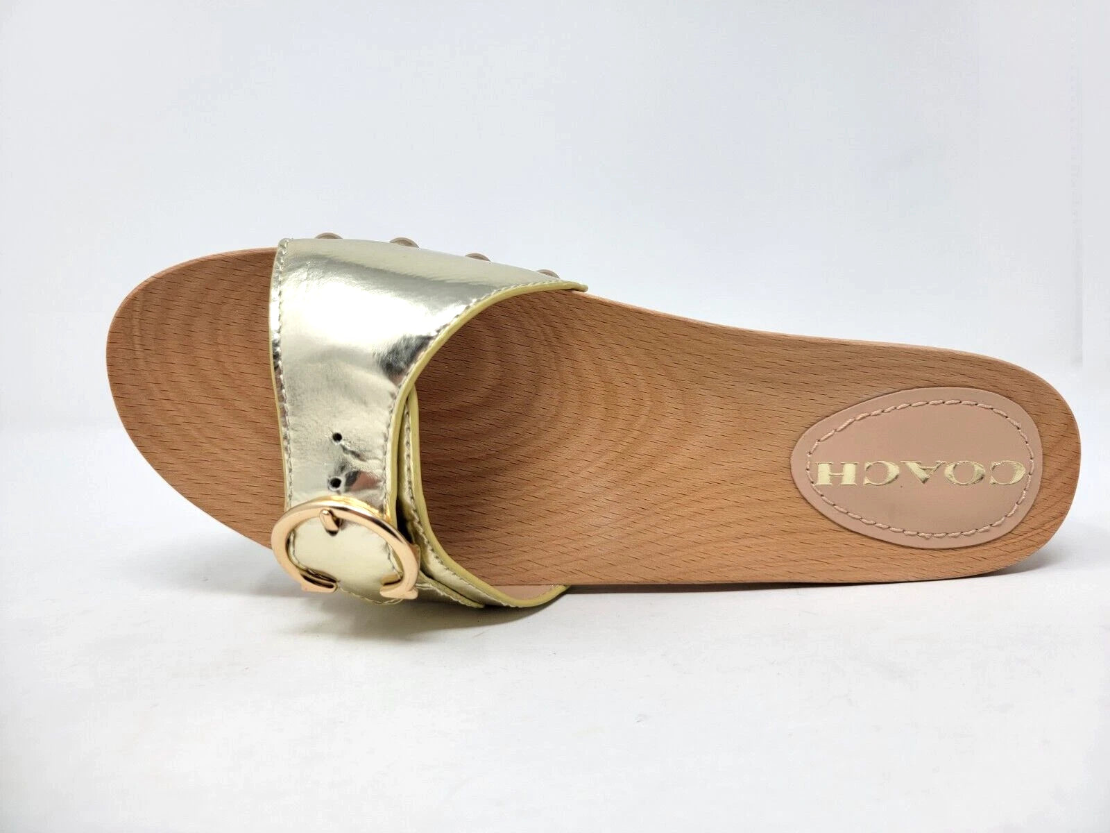 Coach Bleeker Gold Metallic Leather Sandal G5079 Size 7