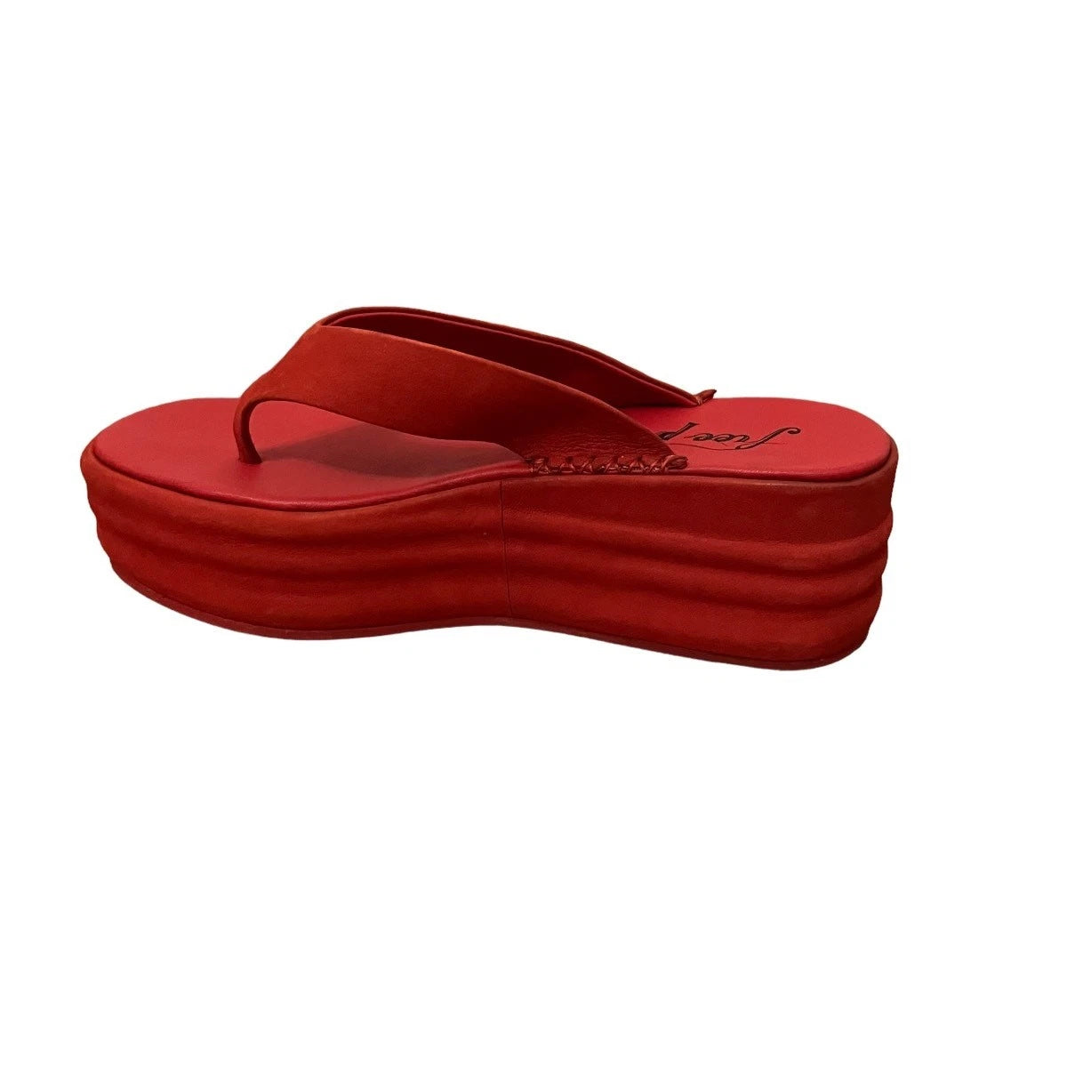Free People Haven Thong Platform Sandal Flame Red Women's Sz EU 38 US 8 NEW