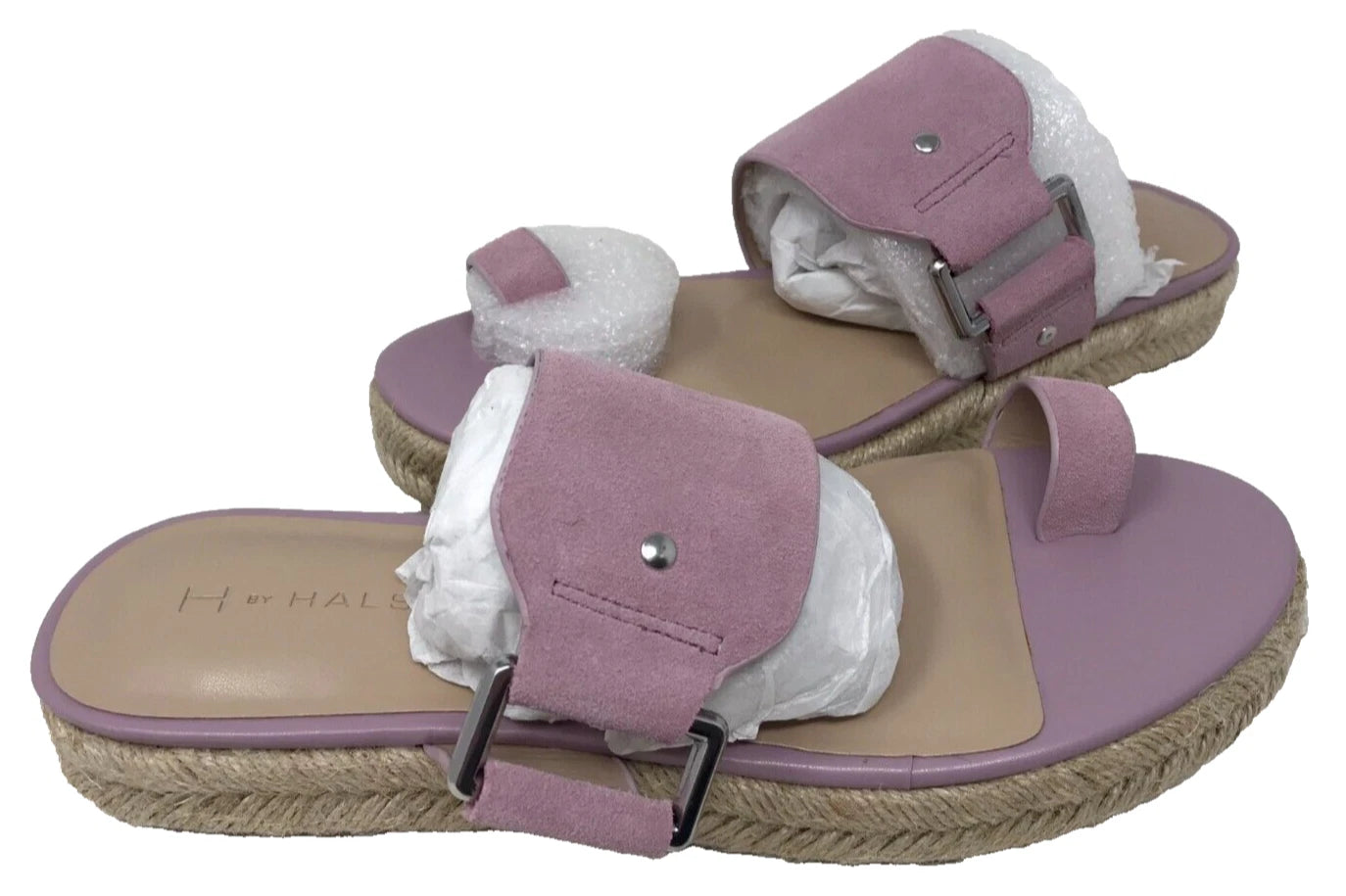 H By Halston Women's Savannah Slip On Slide Sandals W/Toe Ring Orchid Size:7.5