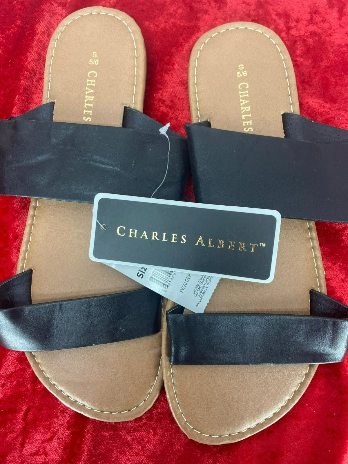 Charles Albert Black Style Mara Women’s Slip On Sandals size Small 5/6