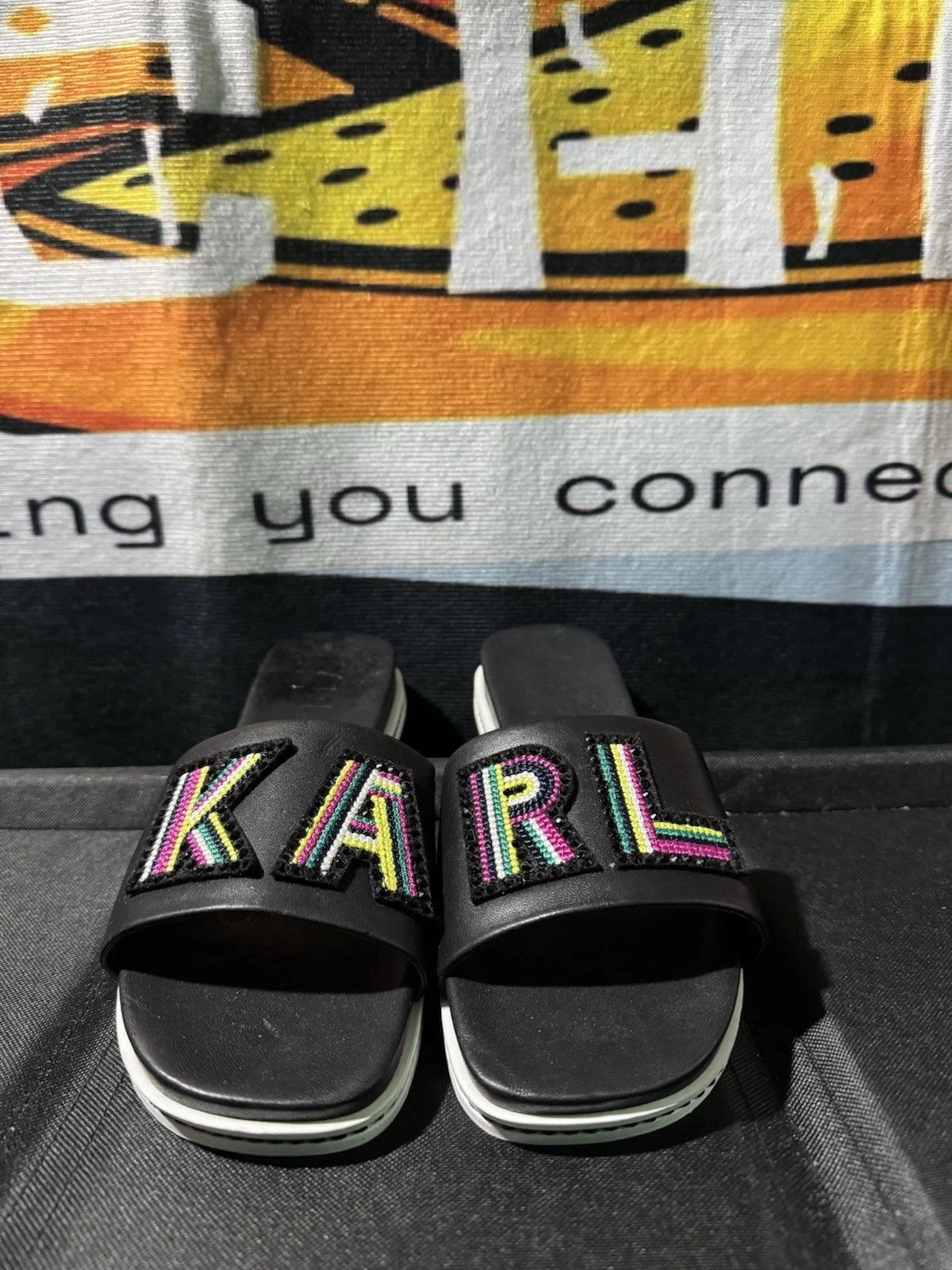 Karl Lagerfeld Paris Jaxine Embellished Platform Sandals Women’s Size 7.5 M