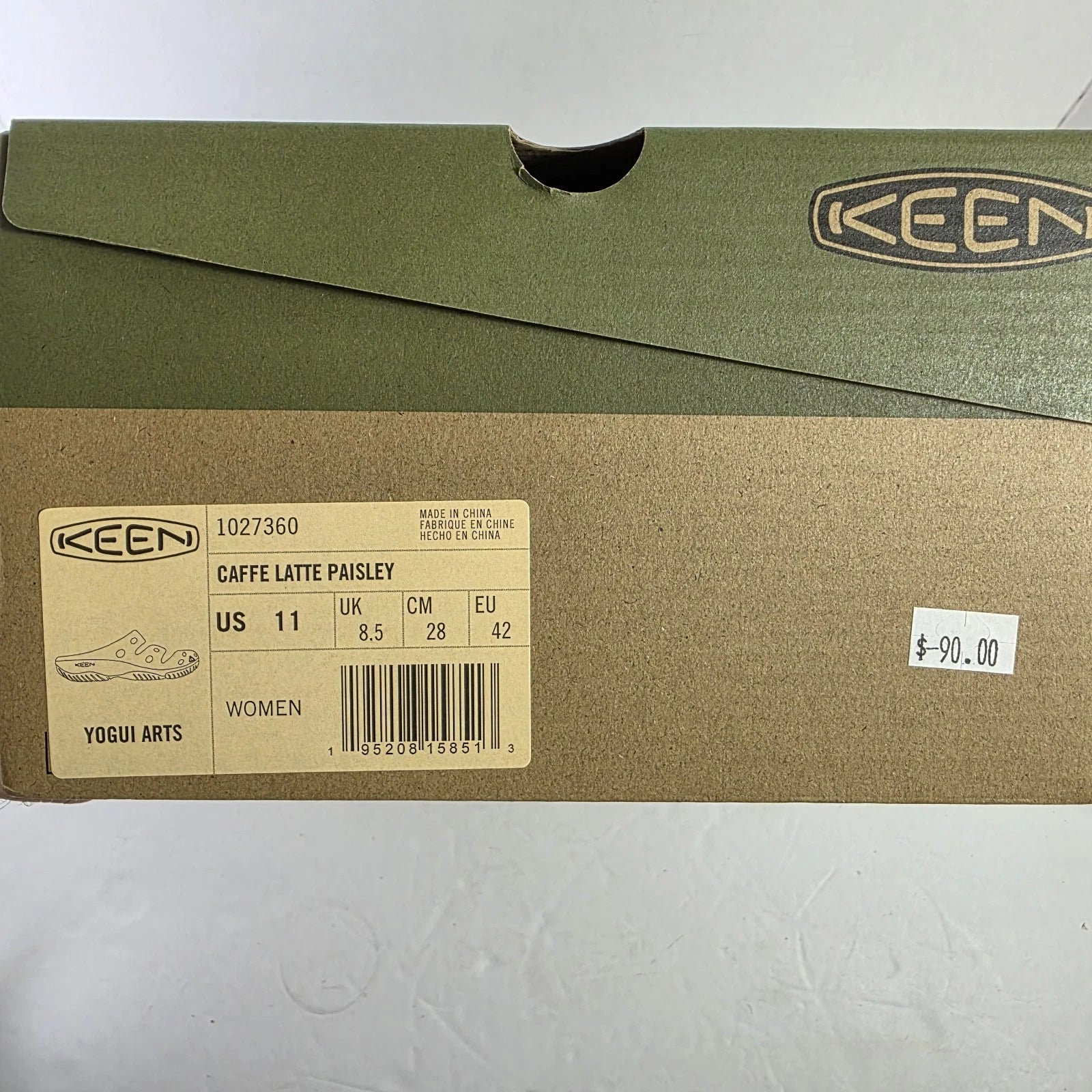 New Keen Yogui Arts Clog x THC Women’s 11 Cafe Latte Paisley Slides $90 With Box