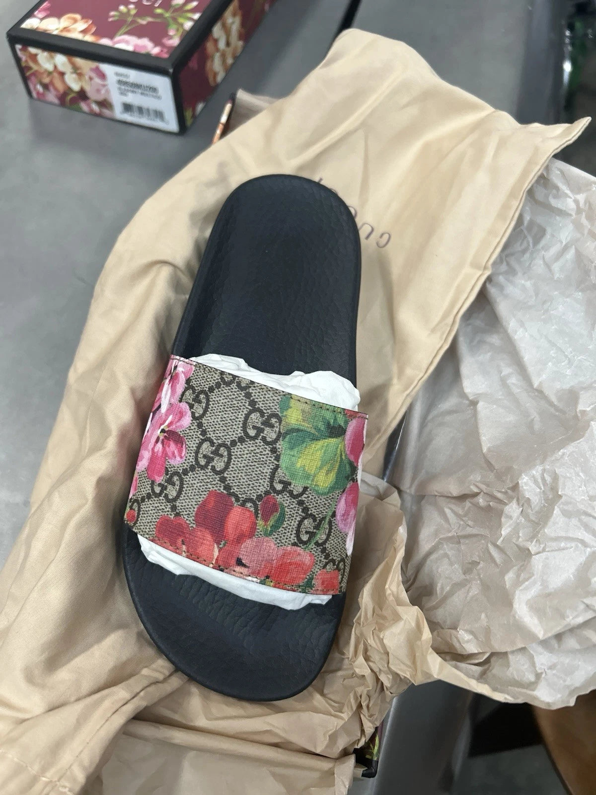 Gucci GG Bloom Supreme Floral Slides Women’s US 5