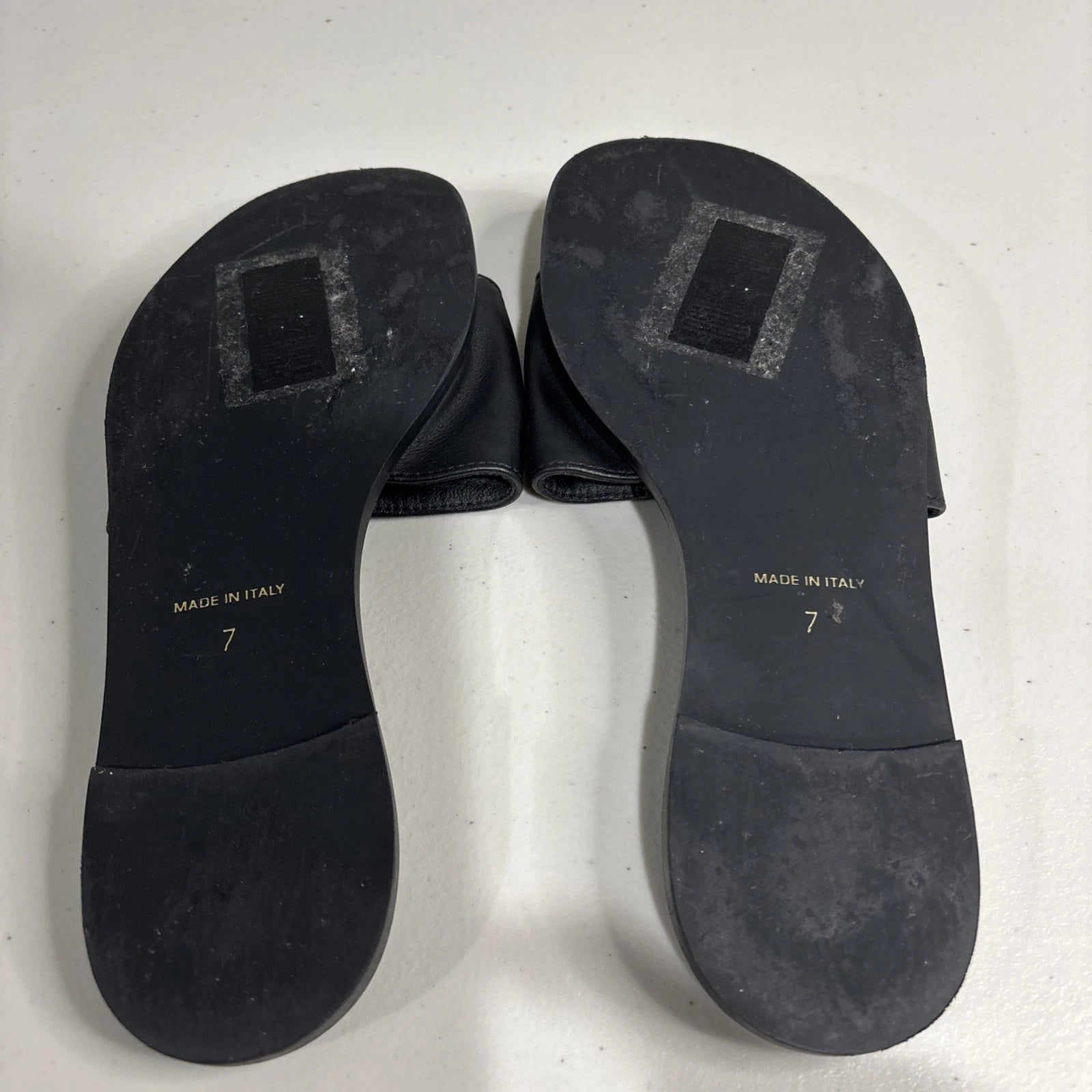 Valentino Garavani Slide Designer Leather Sandals Black Size 7