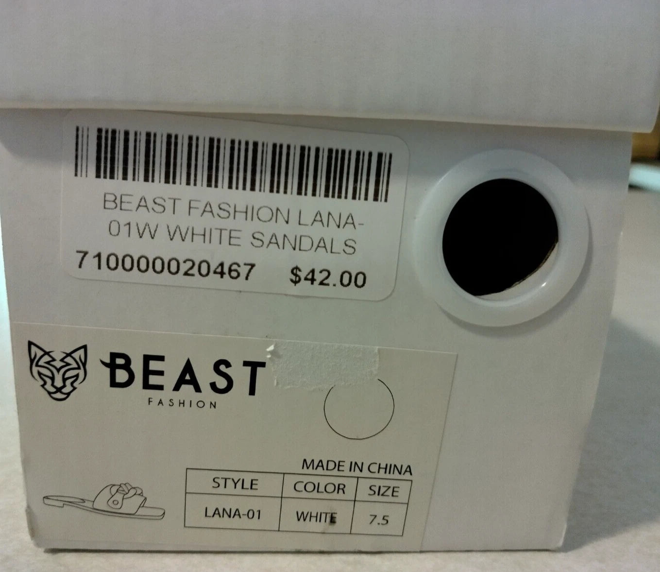 Beast Fashion Size 7.5 LANA-01 White Sandals NIB