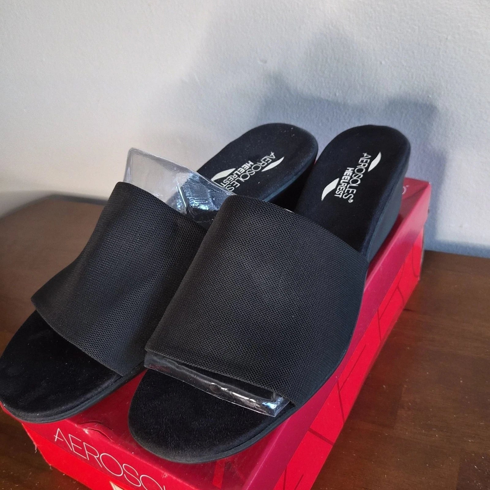 Black Y2K Style Platform Slide Sandals 12w