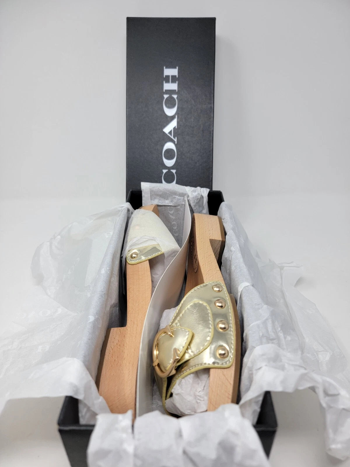 Coach Bleeker Gold Metallic Leather Sandal G5079 Size 7