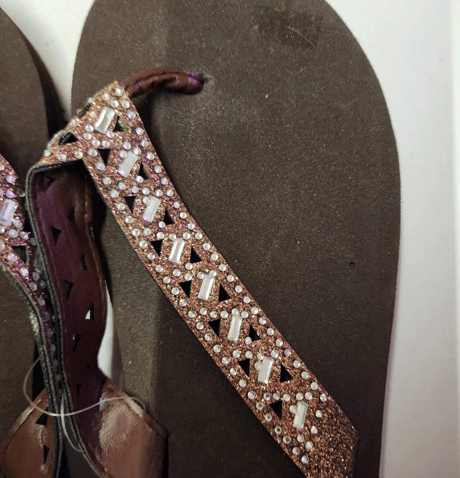 CAMMIE Womens 2" Wedge Platform Flip Flops Sandals Bling Thong Jewelry Style S8