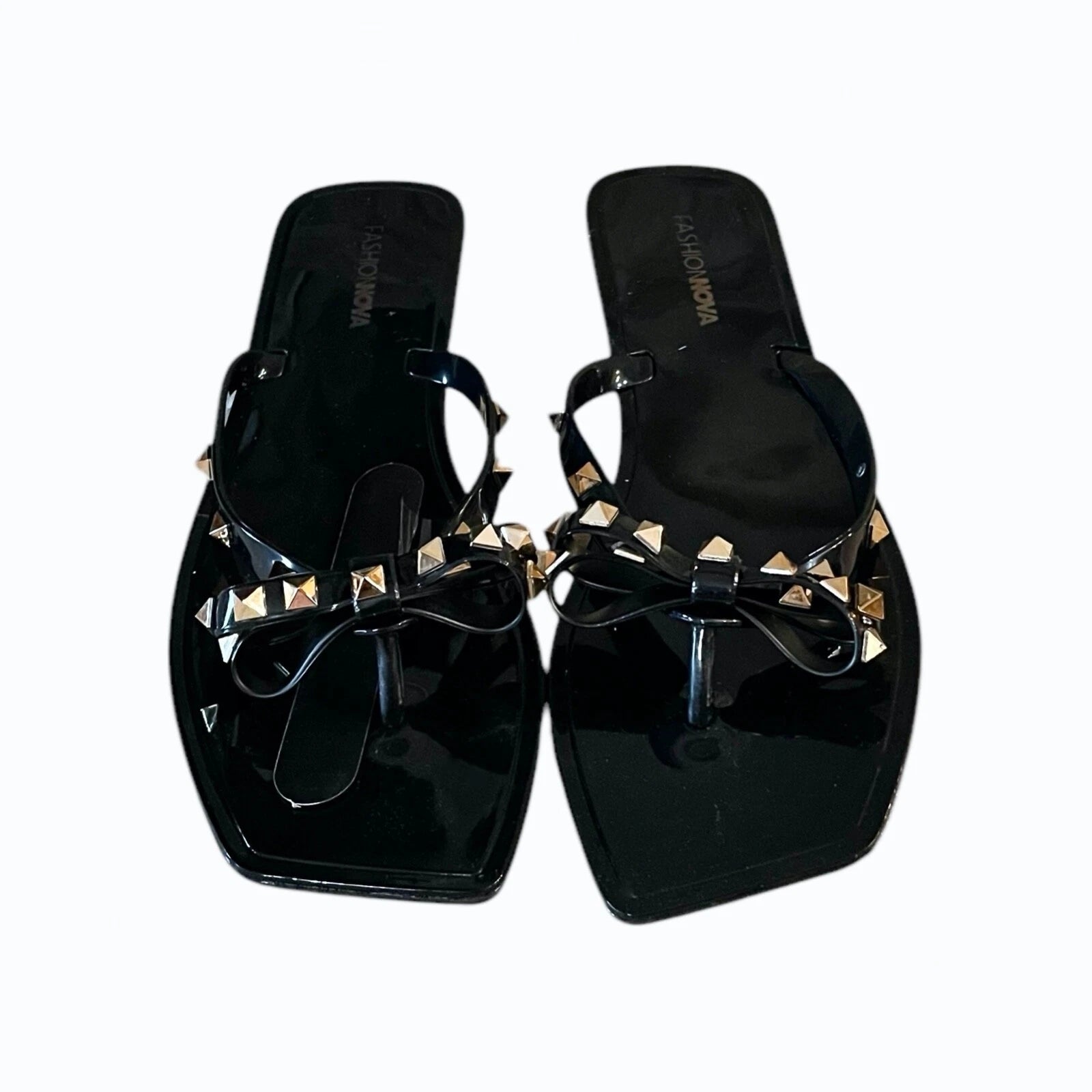 Fashion Nova Womens Black Sandals Size 10 New