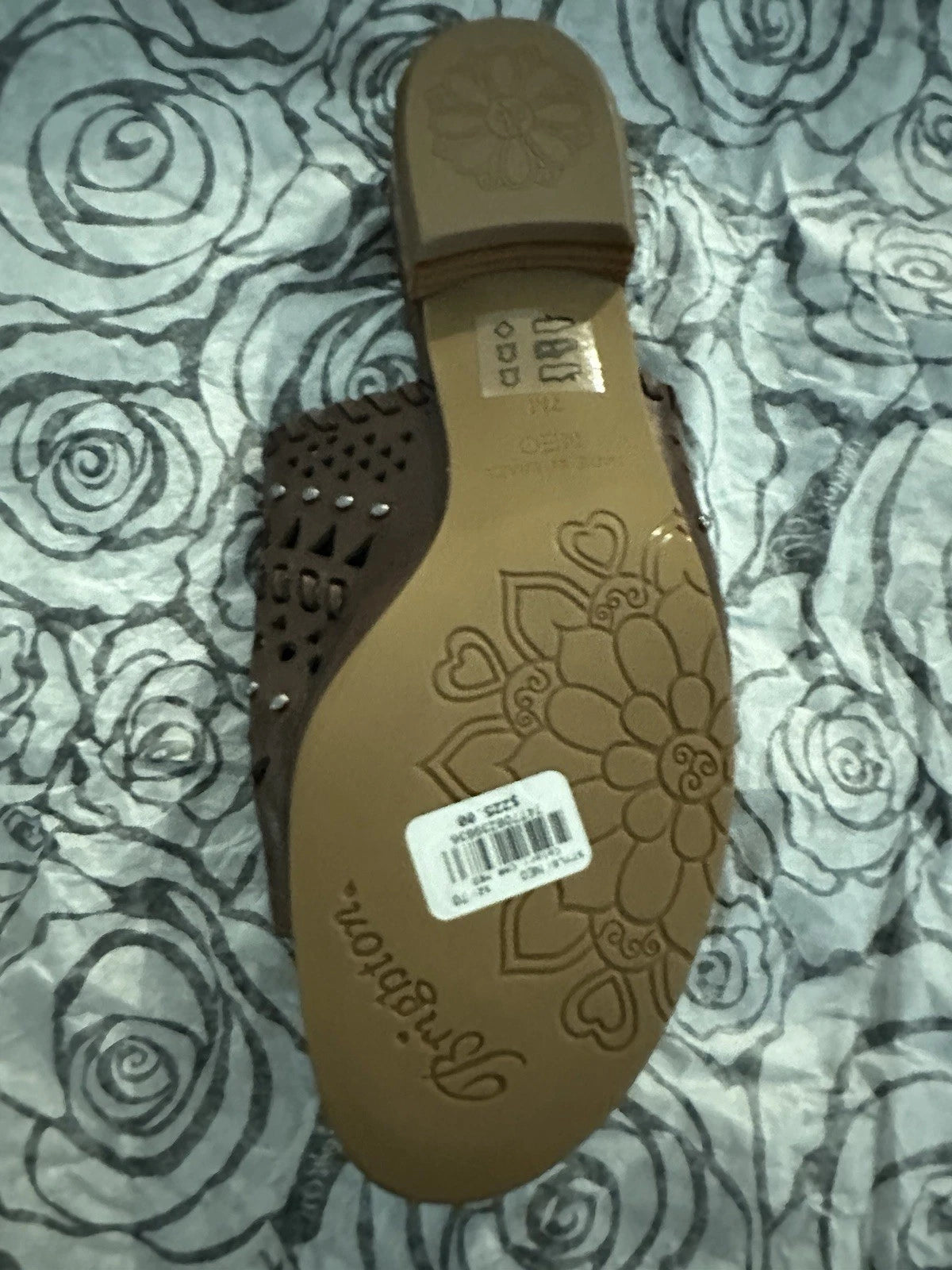 NWT - Brighton Sandal Slides Style NEO Brown Leather Silver-tone Hardware Size 7