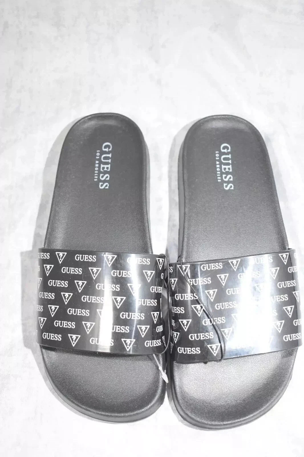 Guess Black Logo Slide Sandals, Size 7.5, Comfortable Slip-On Style