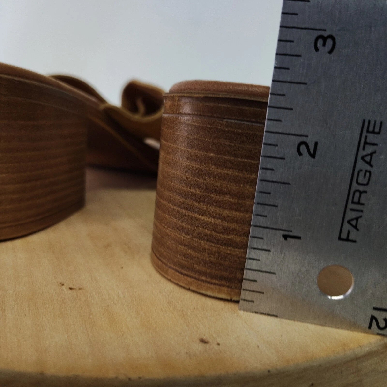 Mila Paoli Suede Mules Slides Chunky Block Heel 2.25" Sandals Italy Brown Size 8