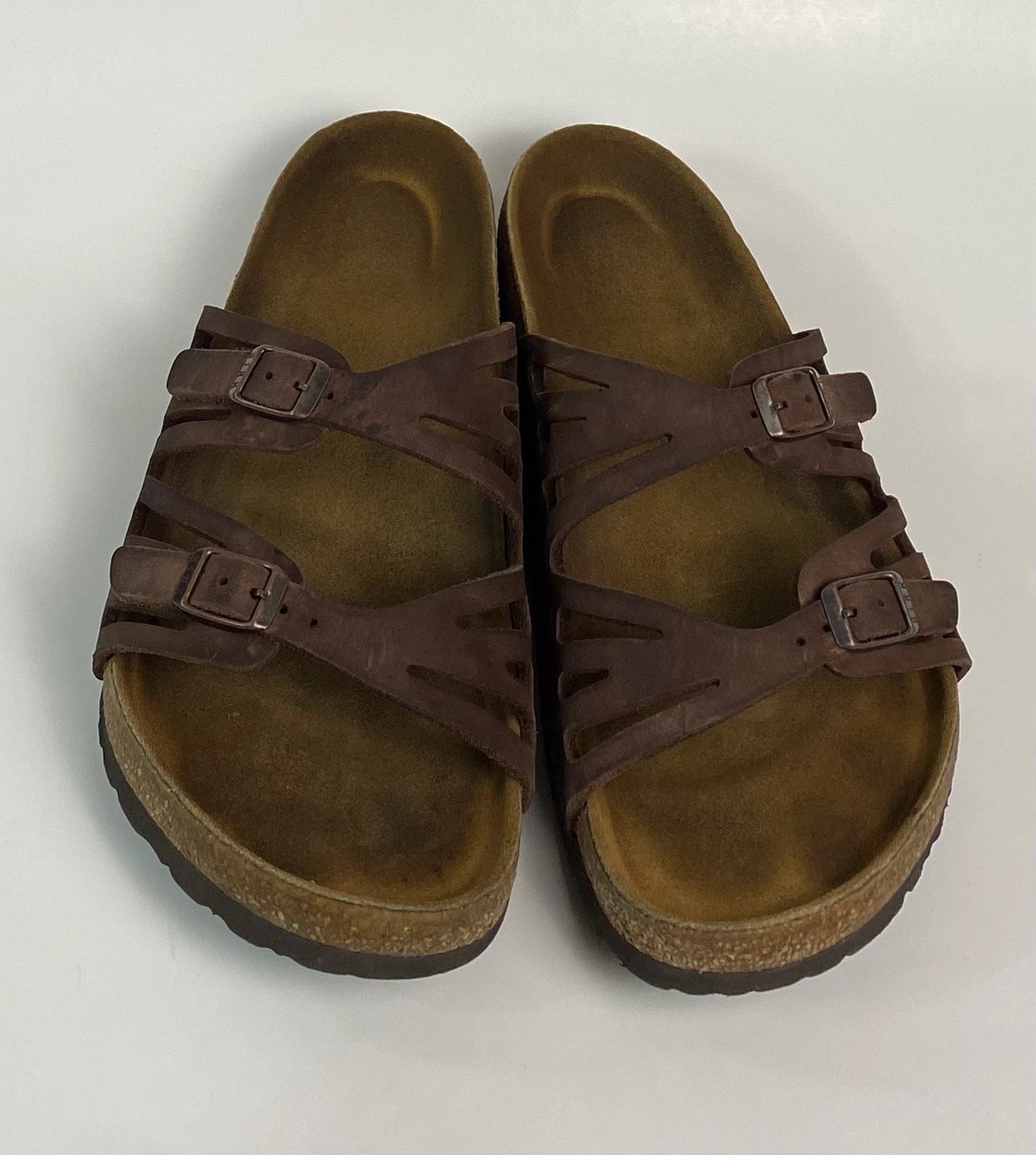 Birkenstock Granada Brown Leather Soft Footbed Sandals Size 40 US W9 M7