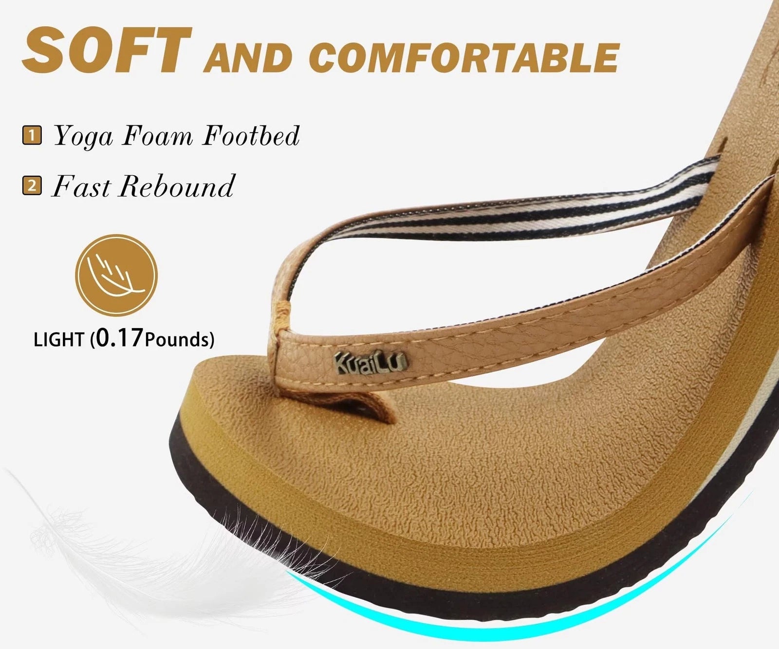 Comfortable Arch Support Flip Flops for Women Size 7 Indoor Outdoor