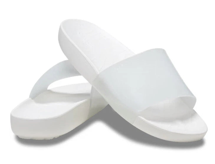 NWT Crocs Splash Glossy Slide White Sandals Size 5. Style 208538-100
