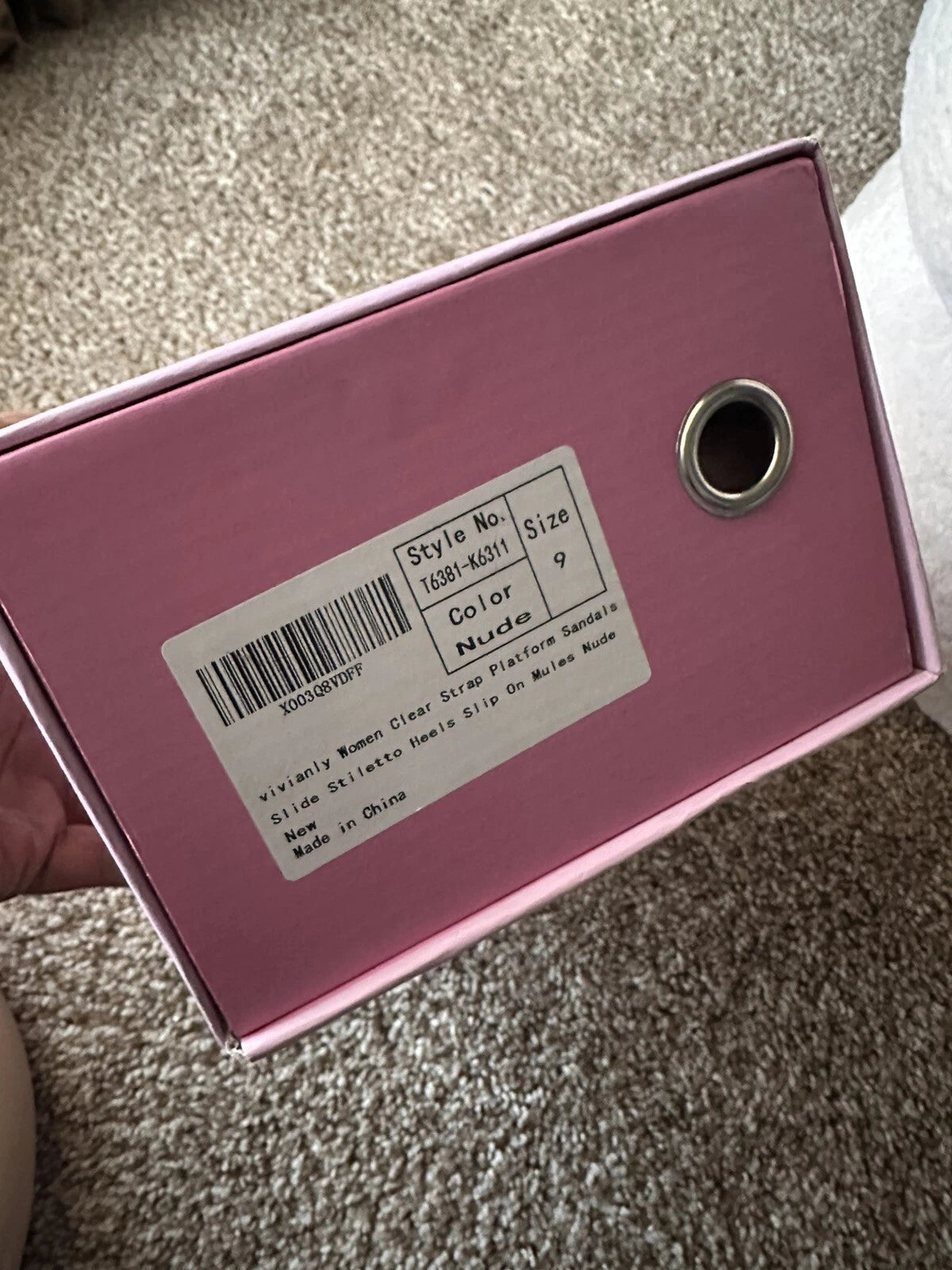 Vivianly Clear Platform Round Open Toe Transparent Strap Heel Sandals NIB Size 9