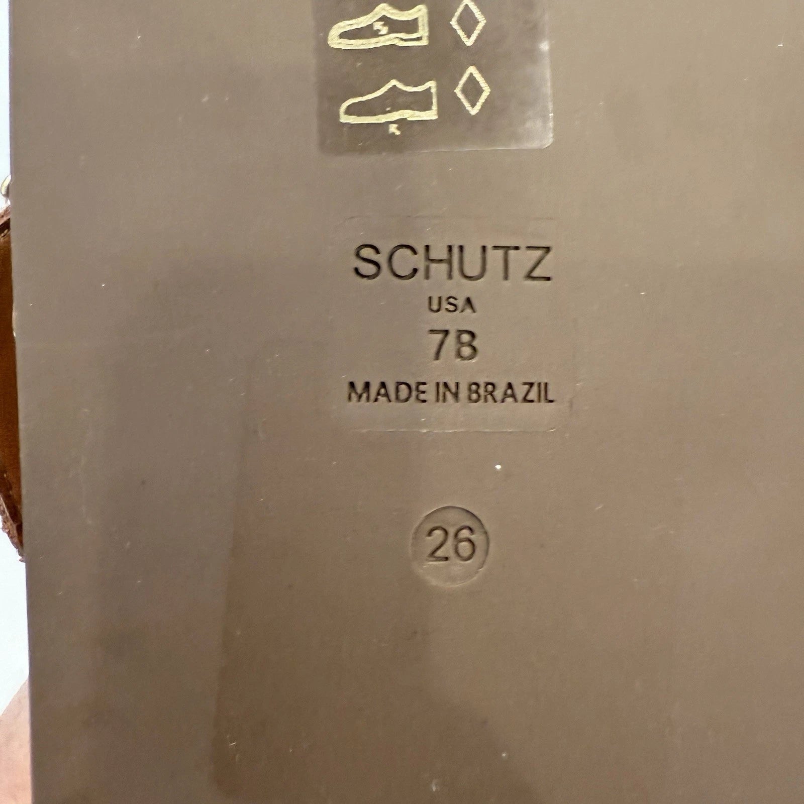 SCHUTZ Enola Crisscross Buckle CAMEL Leather Sandals Slides Women's 7 NEW!