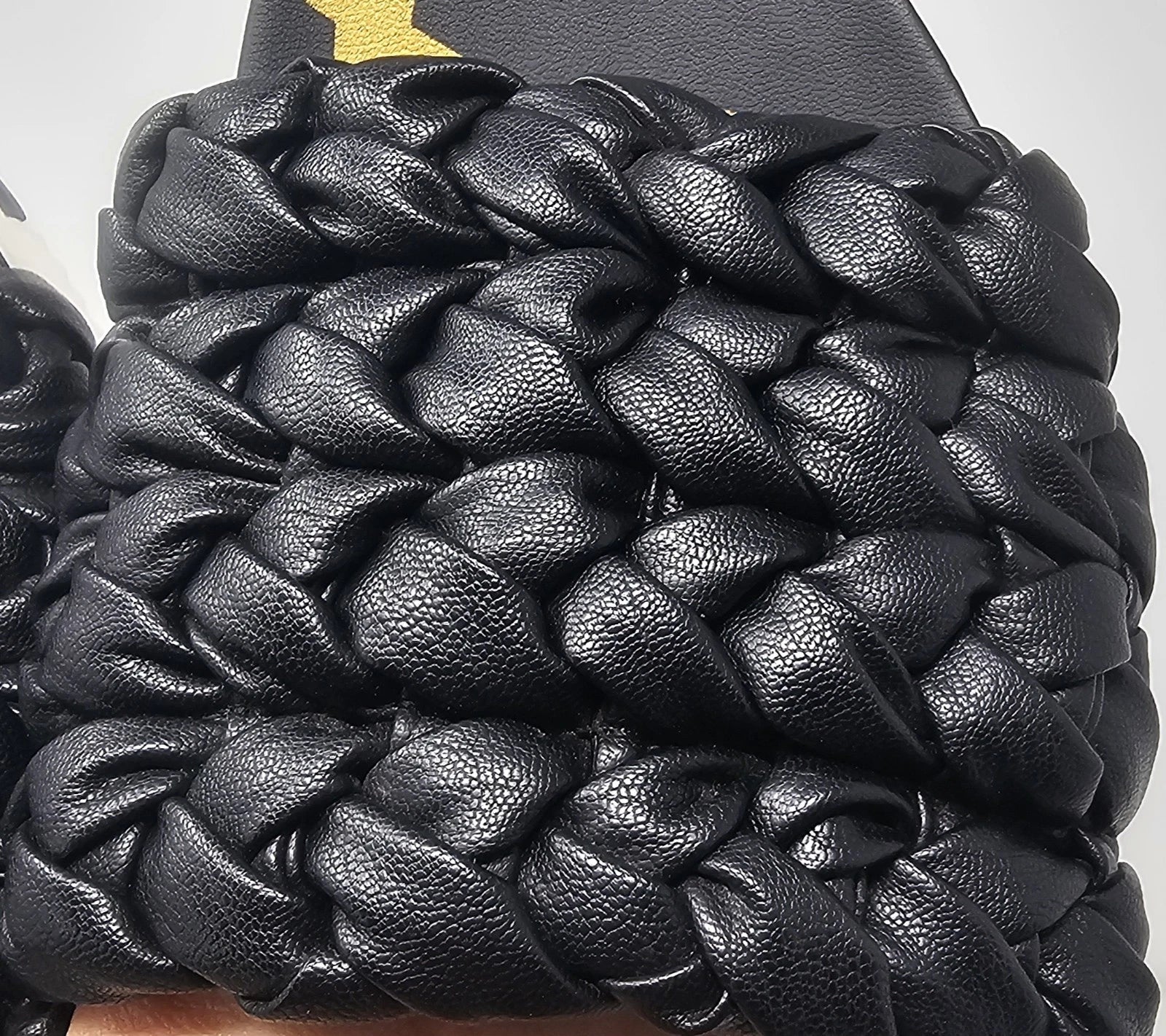 Sam Edelman Ainslie Braided Faux Leather Slide Black Slip On Sandal Size 10