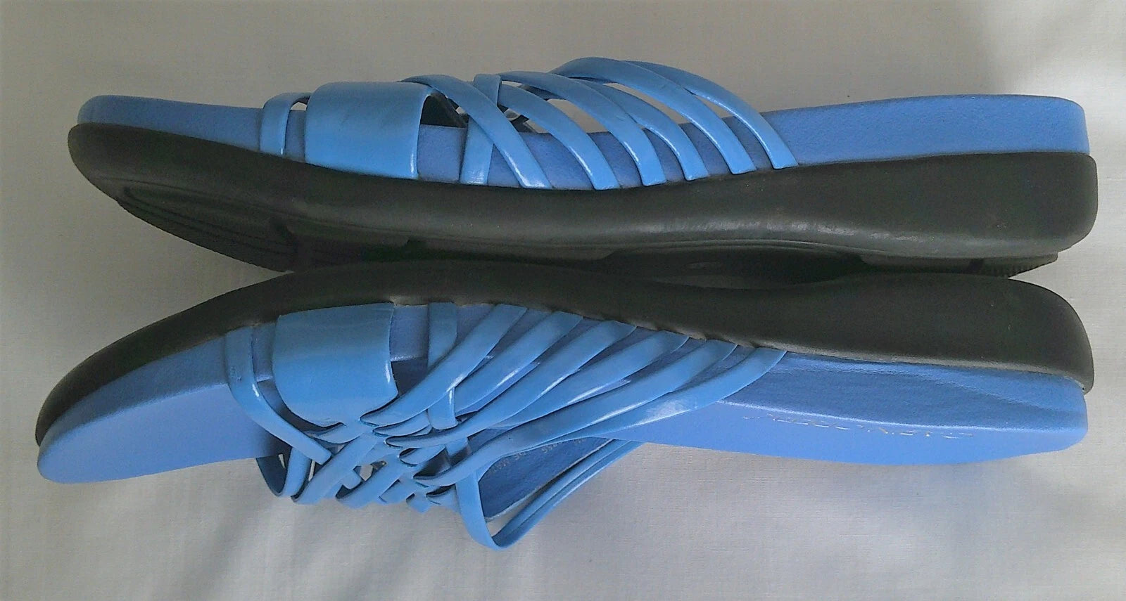 Cabin Creek Womens Strappy Slide Flat Sandals Size 8M Blue 1.5" Heel