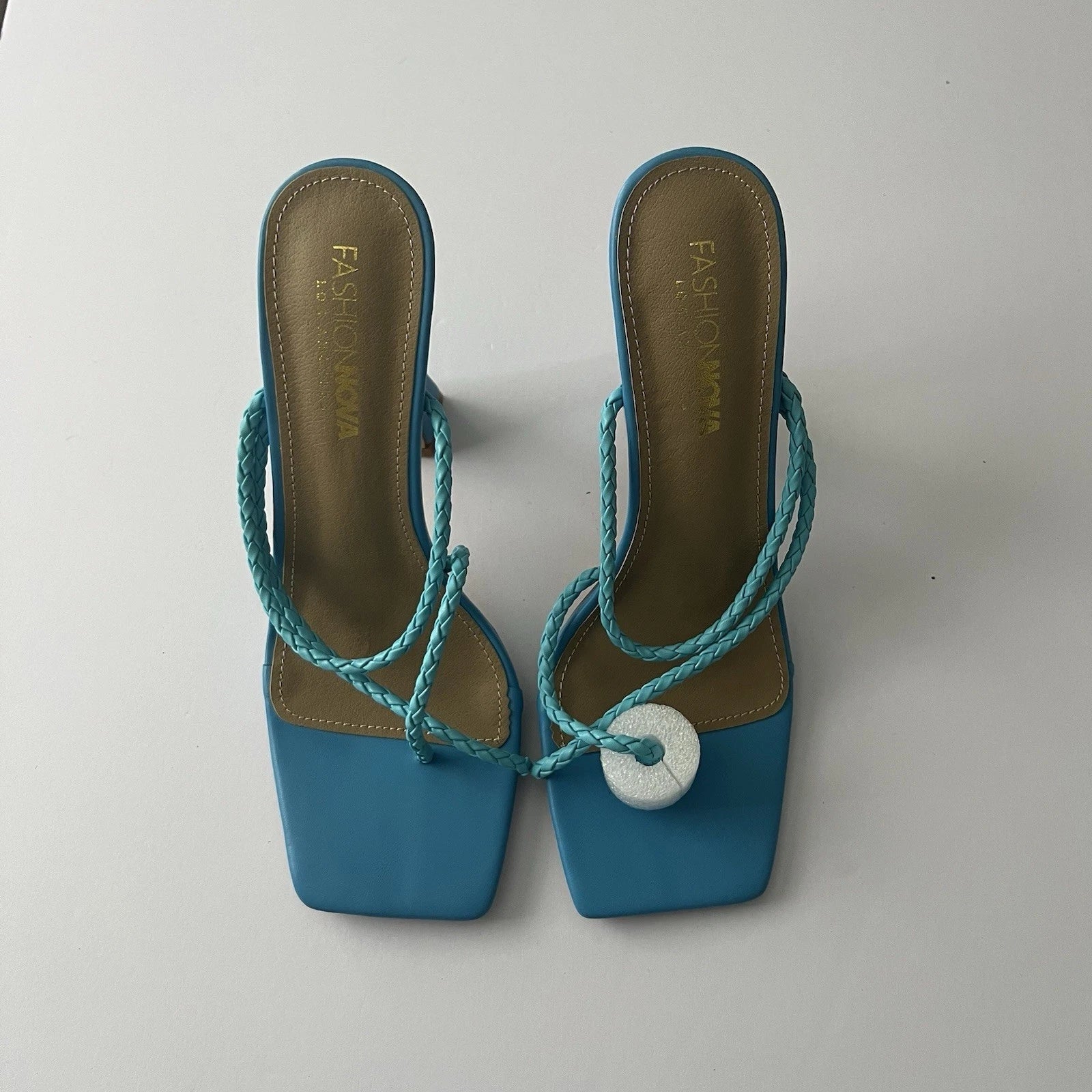 Fashion Nova Square Toe Heels Open toe Slip on Sandals