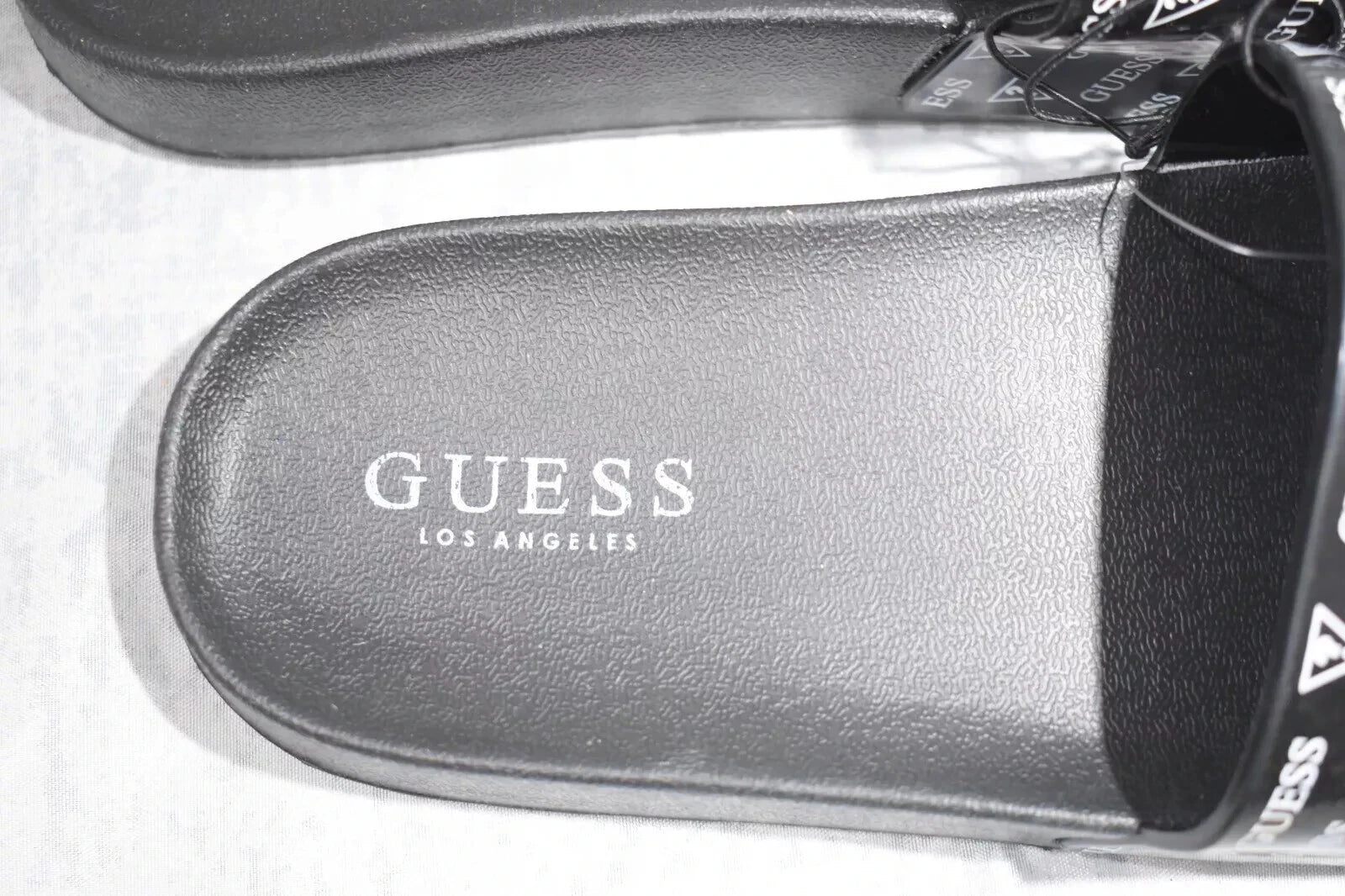 Guess Black Logo Slide Sandals, Size 7.5, Comfortable Slip-On Style
