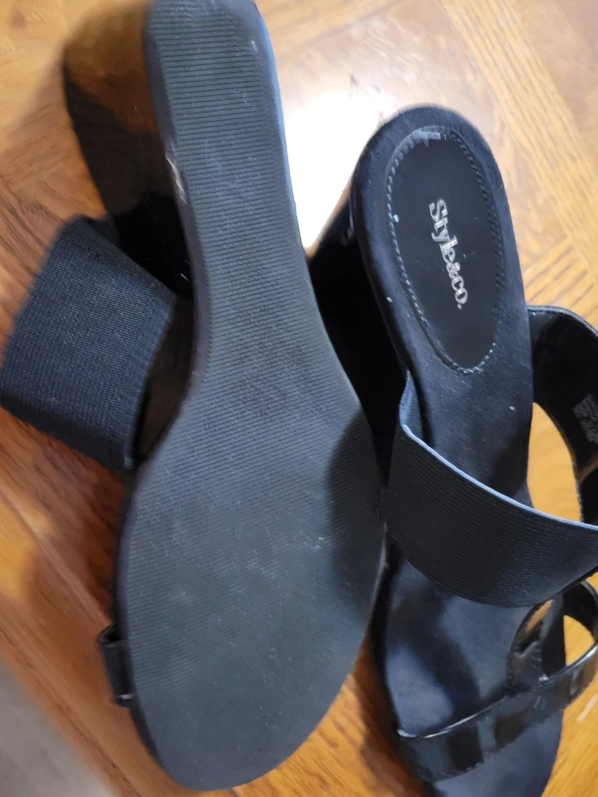 Black Wedge Heel Dressy Sandal By Style & Co Sz 8M
