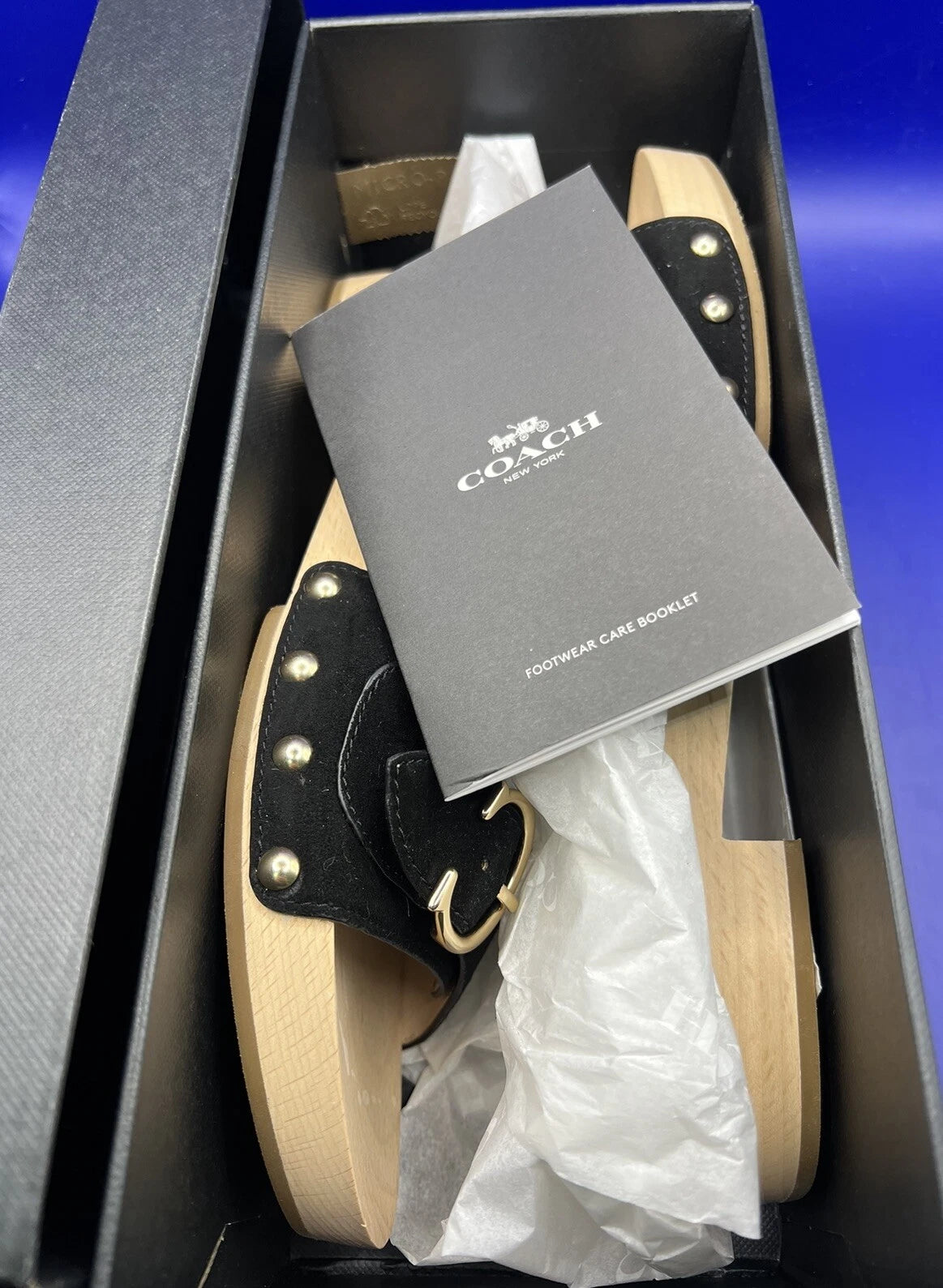 COACH Bleeker Suede Sandal Size 9B Black