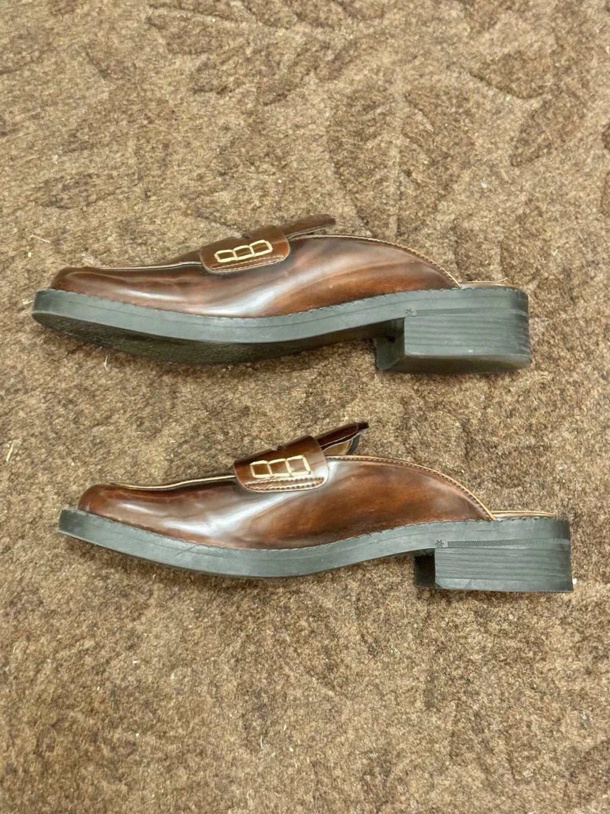 Lisa Vicky Gal Mule Walnut Brown Loafer Fall Style Size 6M