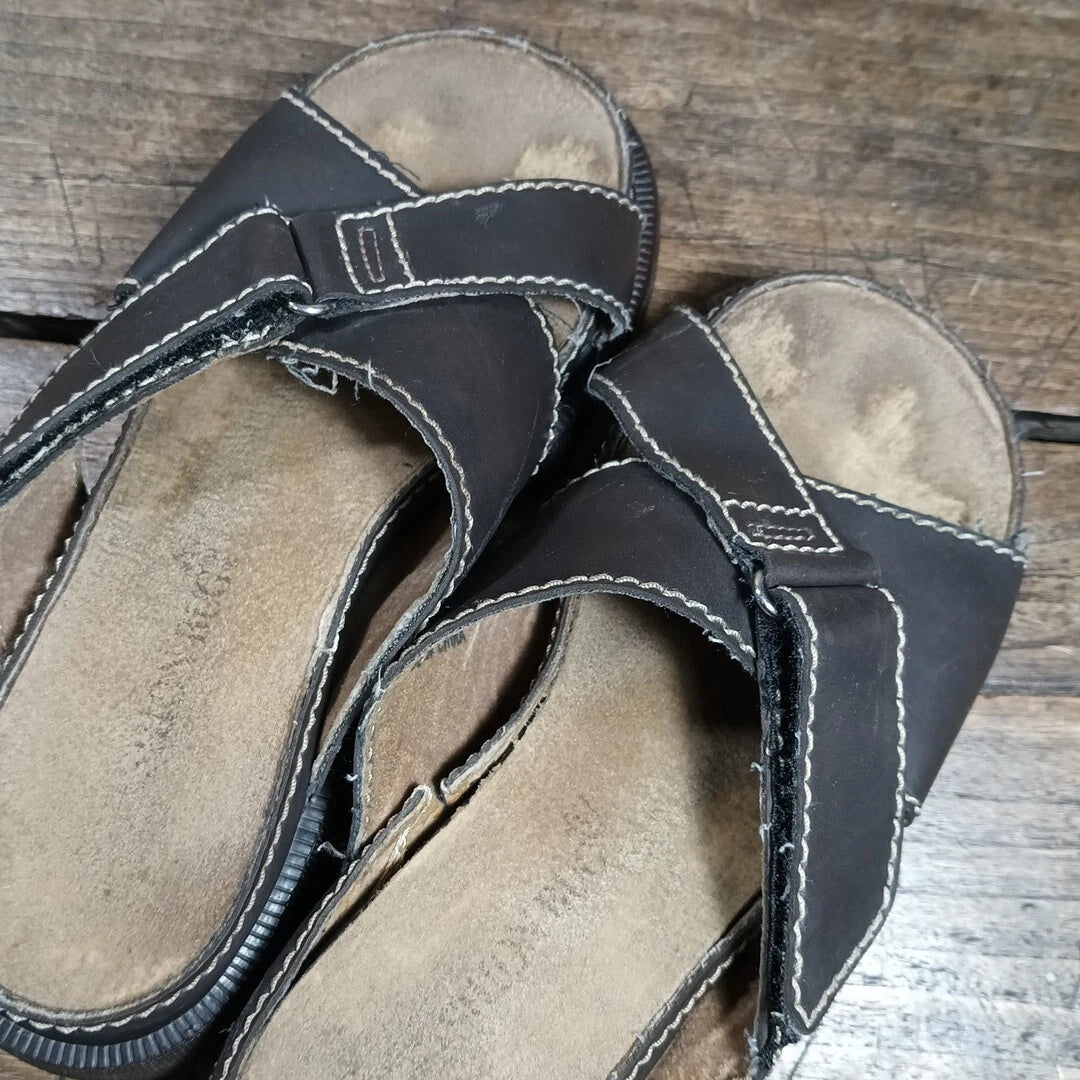 Fashion Bug Womens Sz 8.5 Sandals Slide Shoes Y2K Brown Vintage Chunky GRUNGE