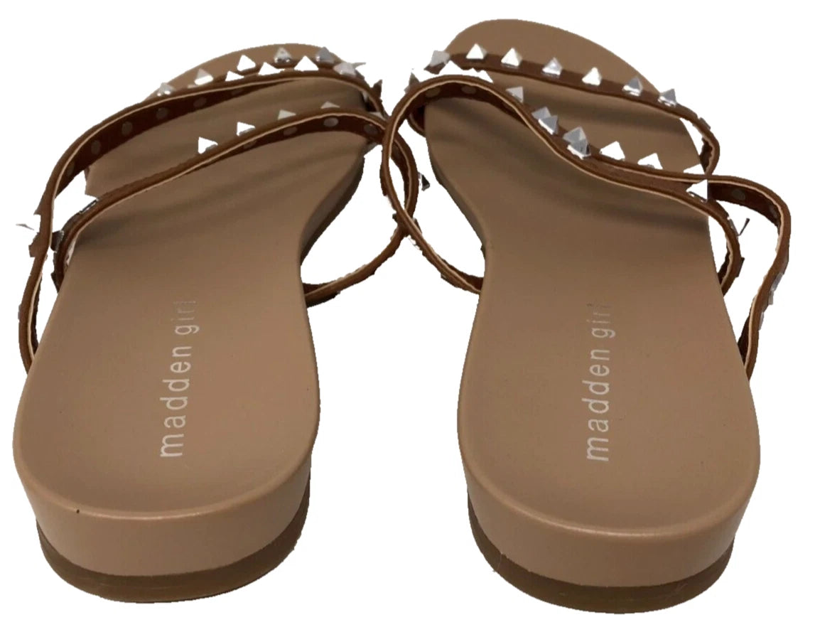 Madden Girl Women's Candy Slip On Comfort Slide Sandals Brown Size:6 195Q