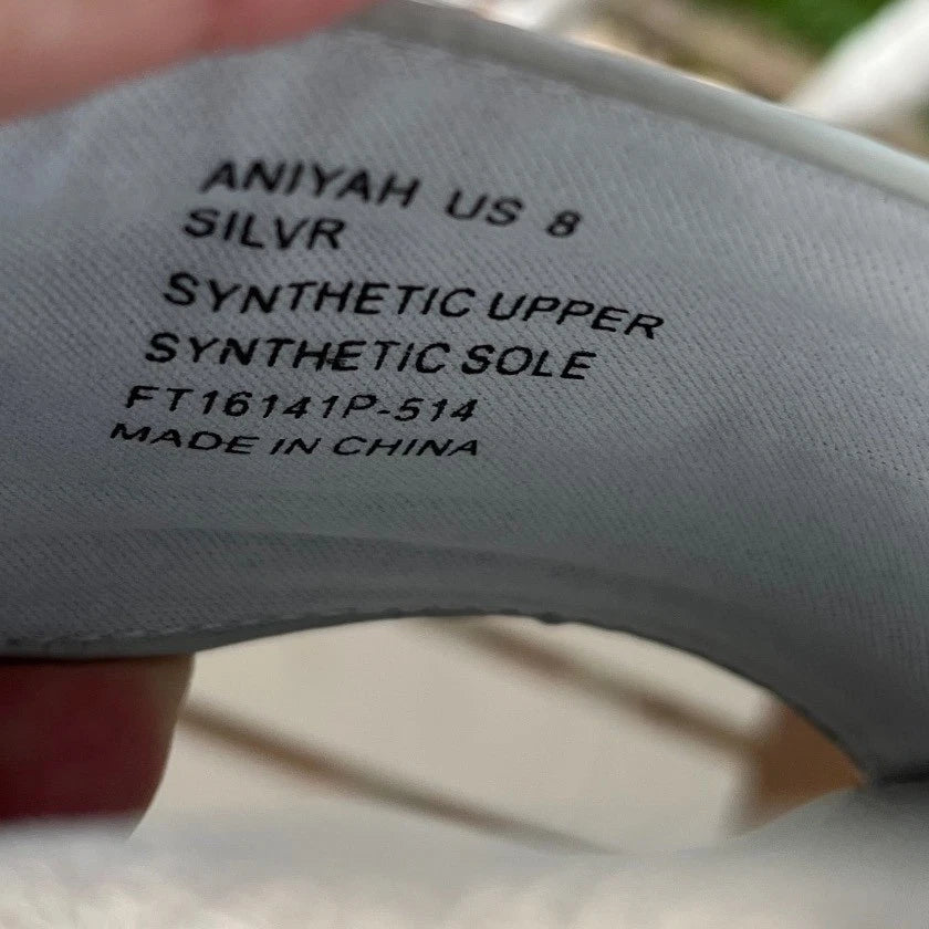 Bebe Silver Slides Sandals Women's Casual Slip On Logo Comfort Size 8 NWOT