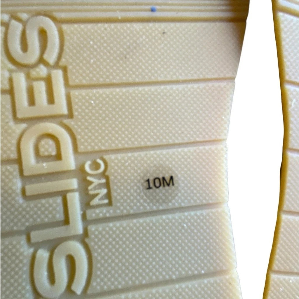 J/Slides Belinda Double Buckle Platform Gold Slide Sandals Women’s Size 10