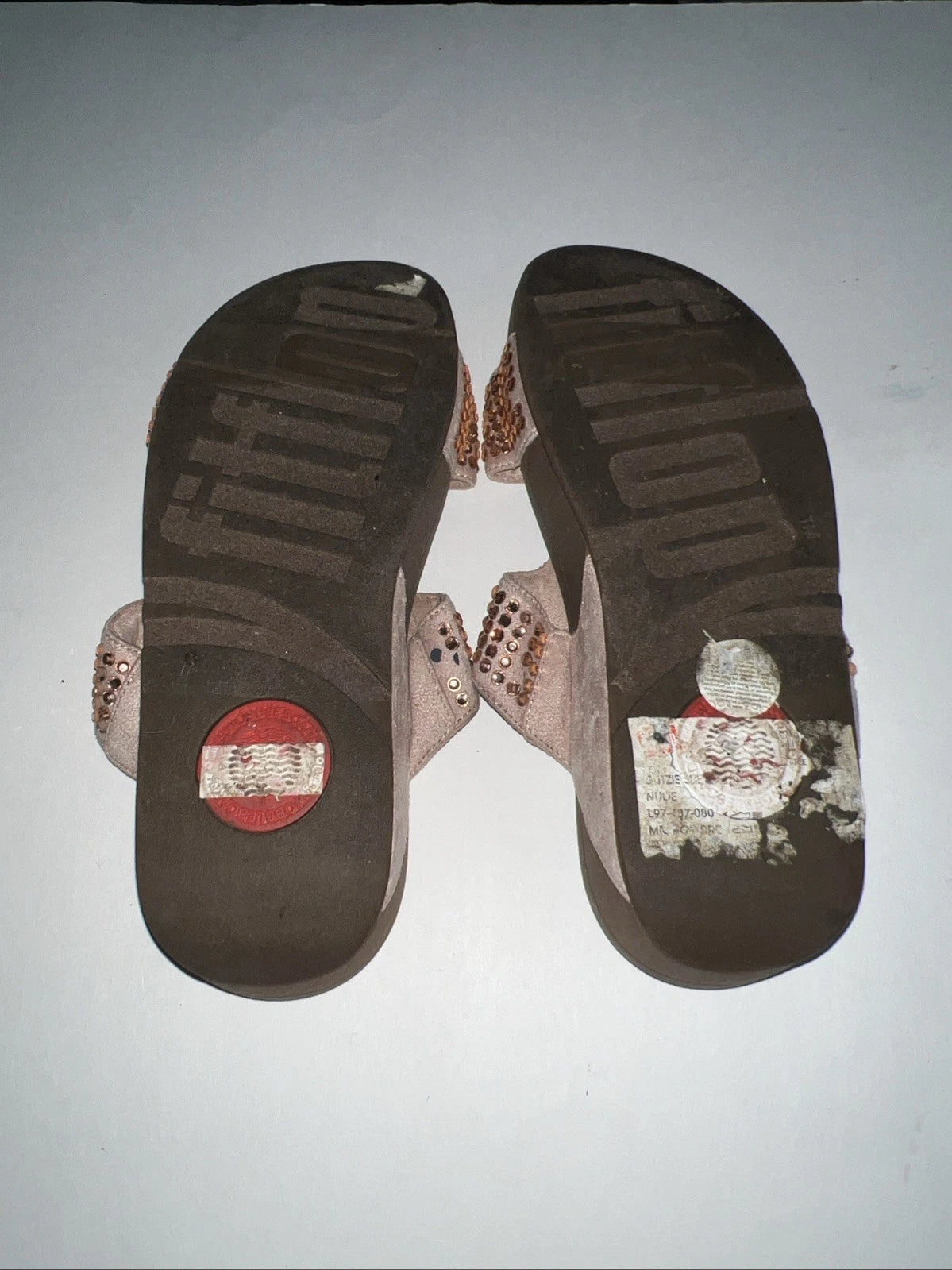 Fitflop Womens Rokkit Slide Mauve Rhinestone Bling Size 10