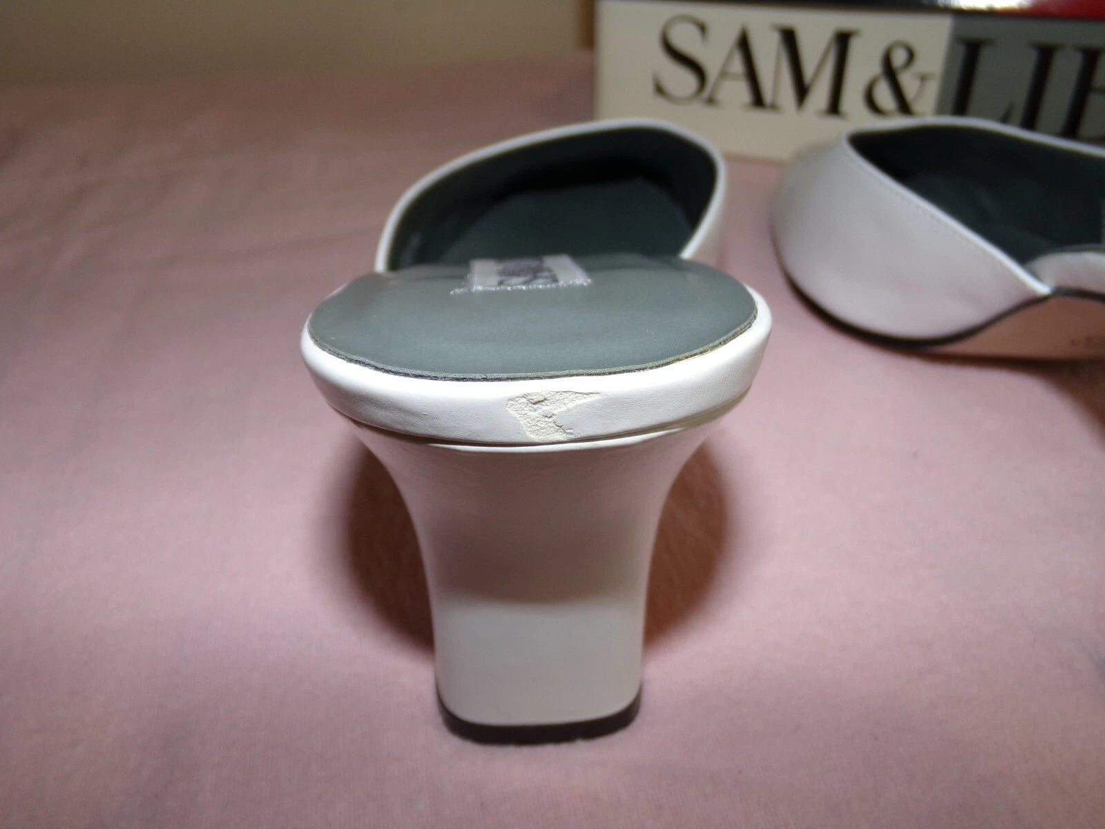 Ladies Slip on Heels, Mule Style, White, by Sam & Libby, Size 10