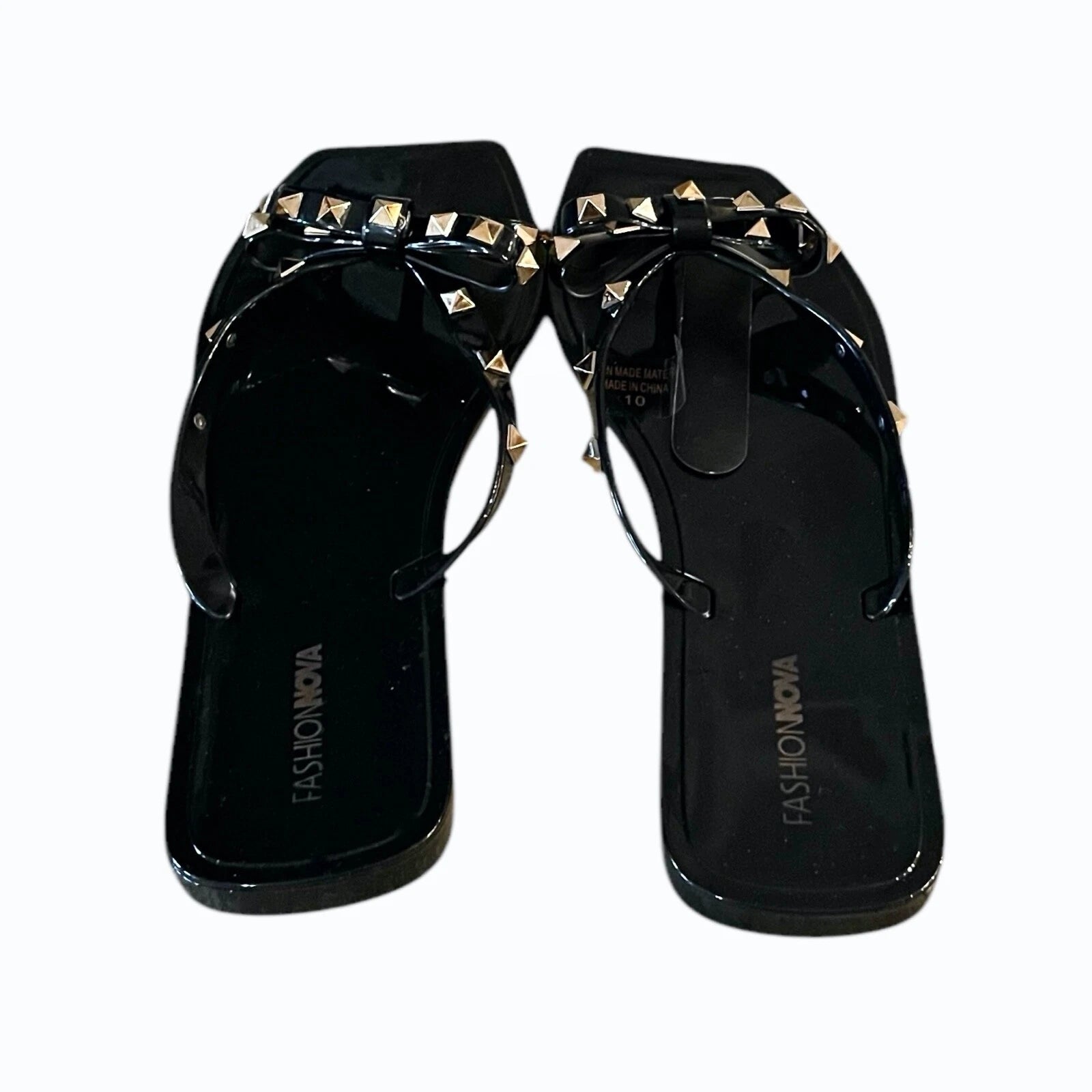 Fashion Nova Womens Black Sandals Size 10 New