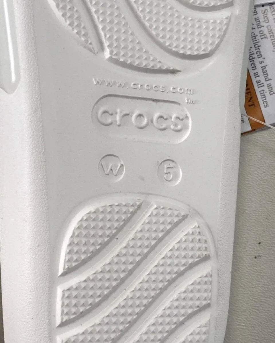 NWT Crocs Splash Glossy Slide White Sandals Size 5. Style 208538-100