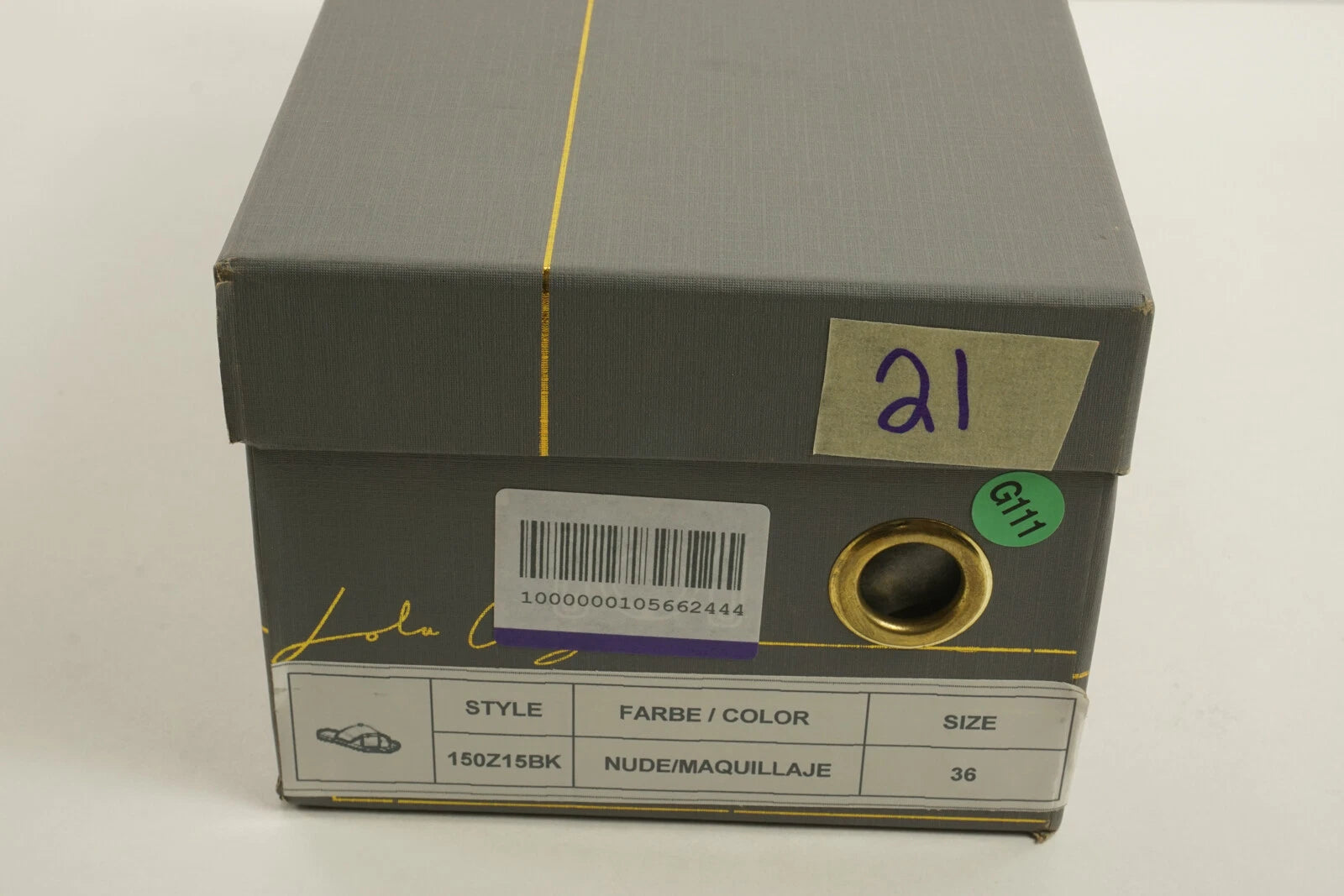 New Lola Cruz Women's EU Size 36 Nude Leather Studded Crossover Slide Sandals