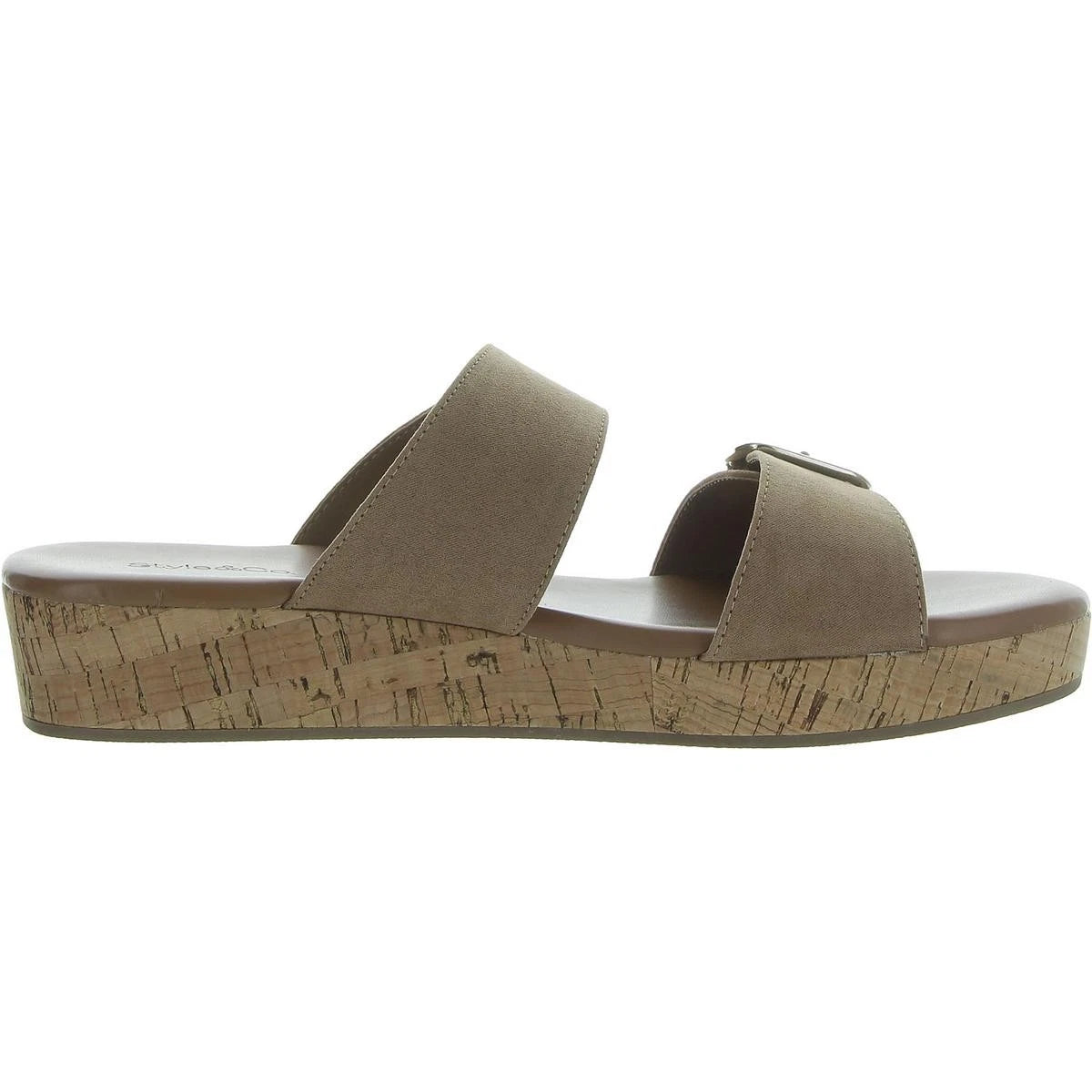 Style & Co. Womens Temppestt Tan Slide Sandals Shoes 9.5 Medium (B,M) BHFO 5237