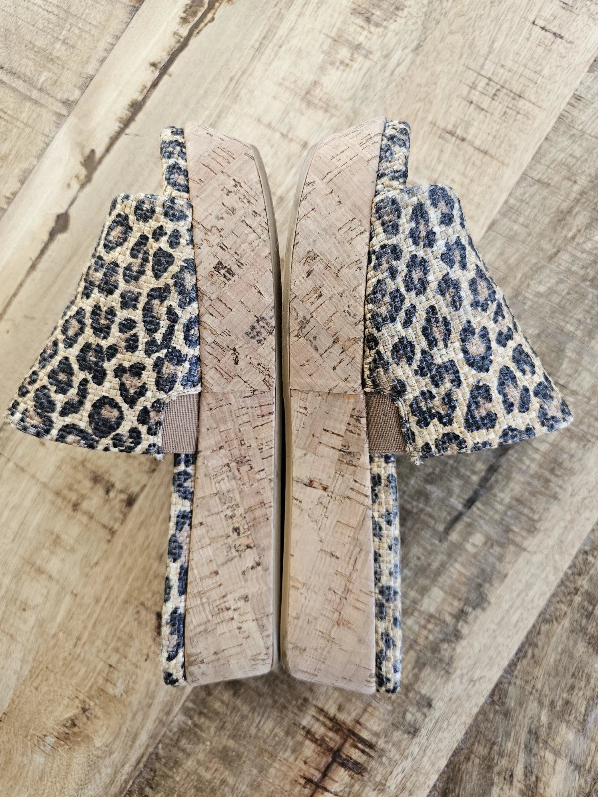 Stuart Weitzman Womens Flatout Leopard Canvas Raffia Flatform Slide Sandals 8.5