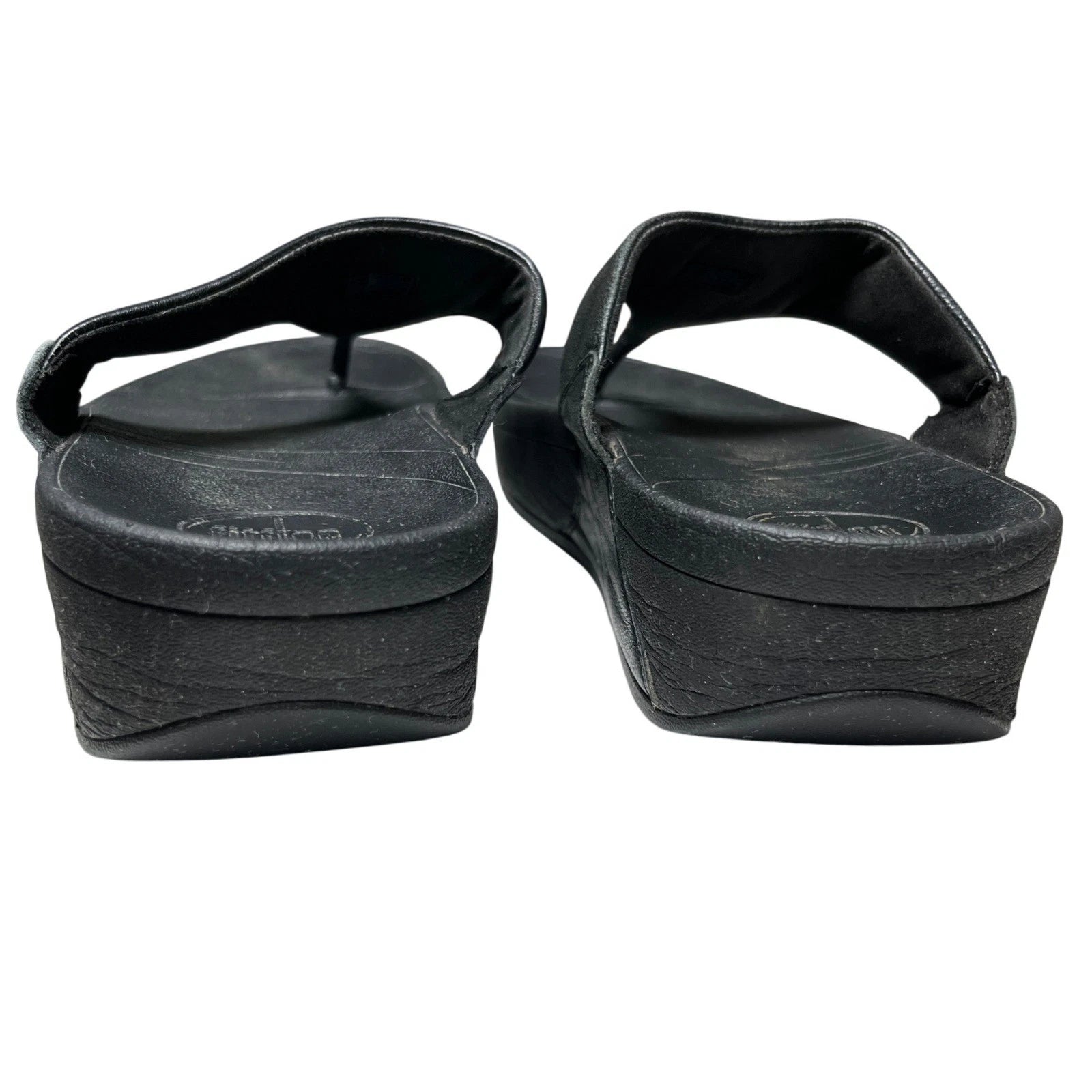 Fitflop Leather Black Sandals US 9 EU 41 Flip Flops Style 288-001
